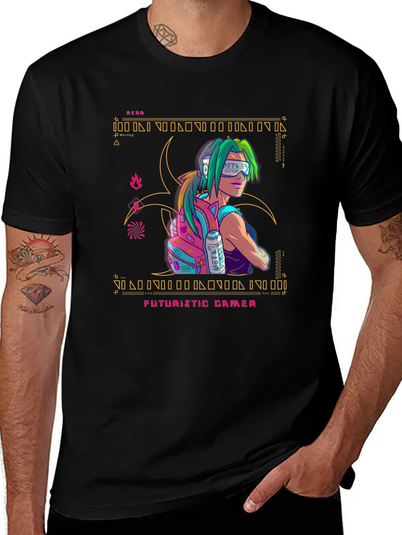 Futuristic Gamer Graphic Tee - Stylish & Unique Design