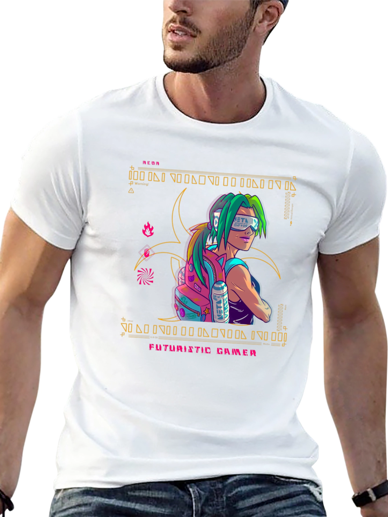 Futuristic Gamer Graphic Tee - Stylish & Unique Design