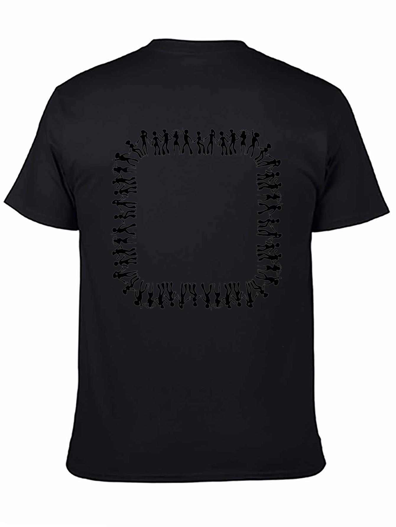 Funky People Pattern Black T-Shirt