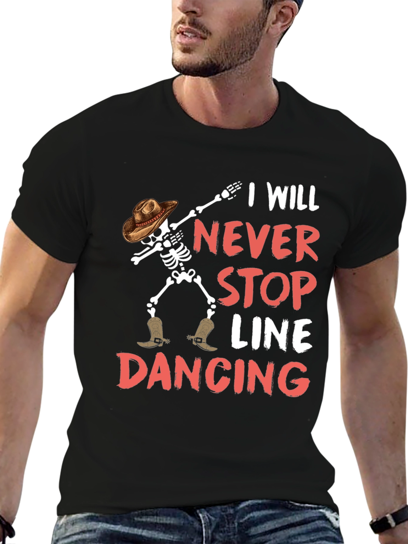 I Will Never Stop Line Dancing Skeleton Graphic Tee