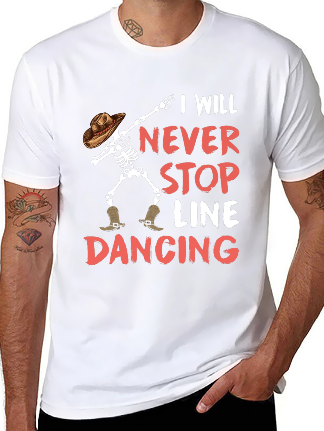 I Will Never Stop Line Dancing Skeleton Graphic Tee