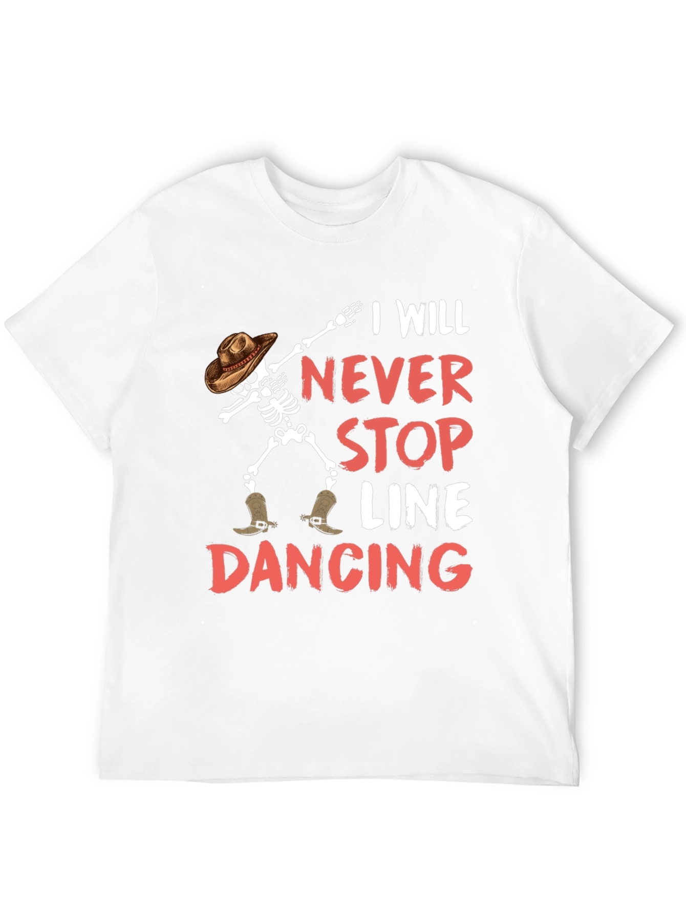 I Will Never Stop Line Dancing Skeleton Graphic Tee