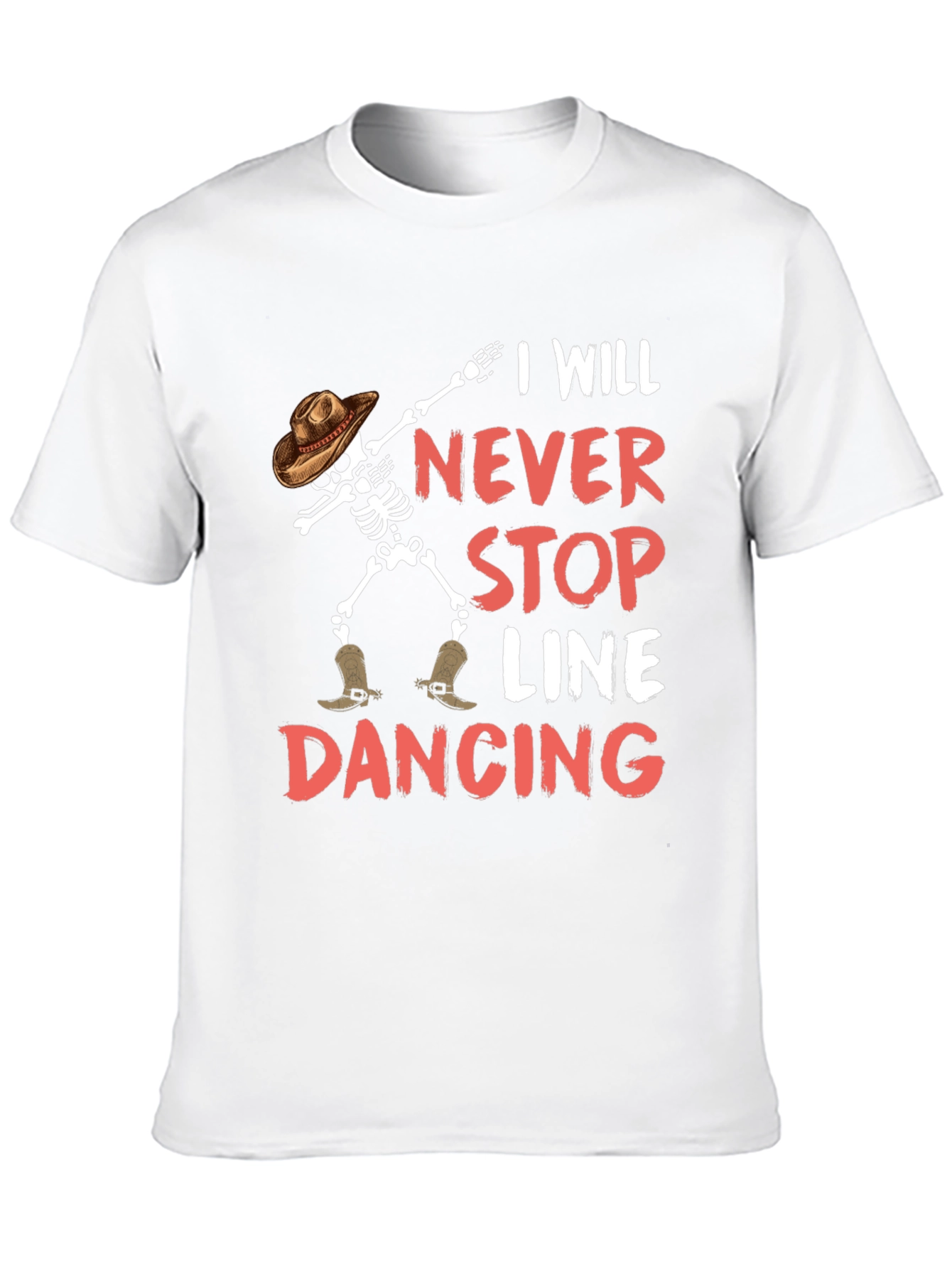 I Will Never Stop Line Dancing Skeleton Graphic Tee