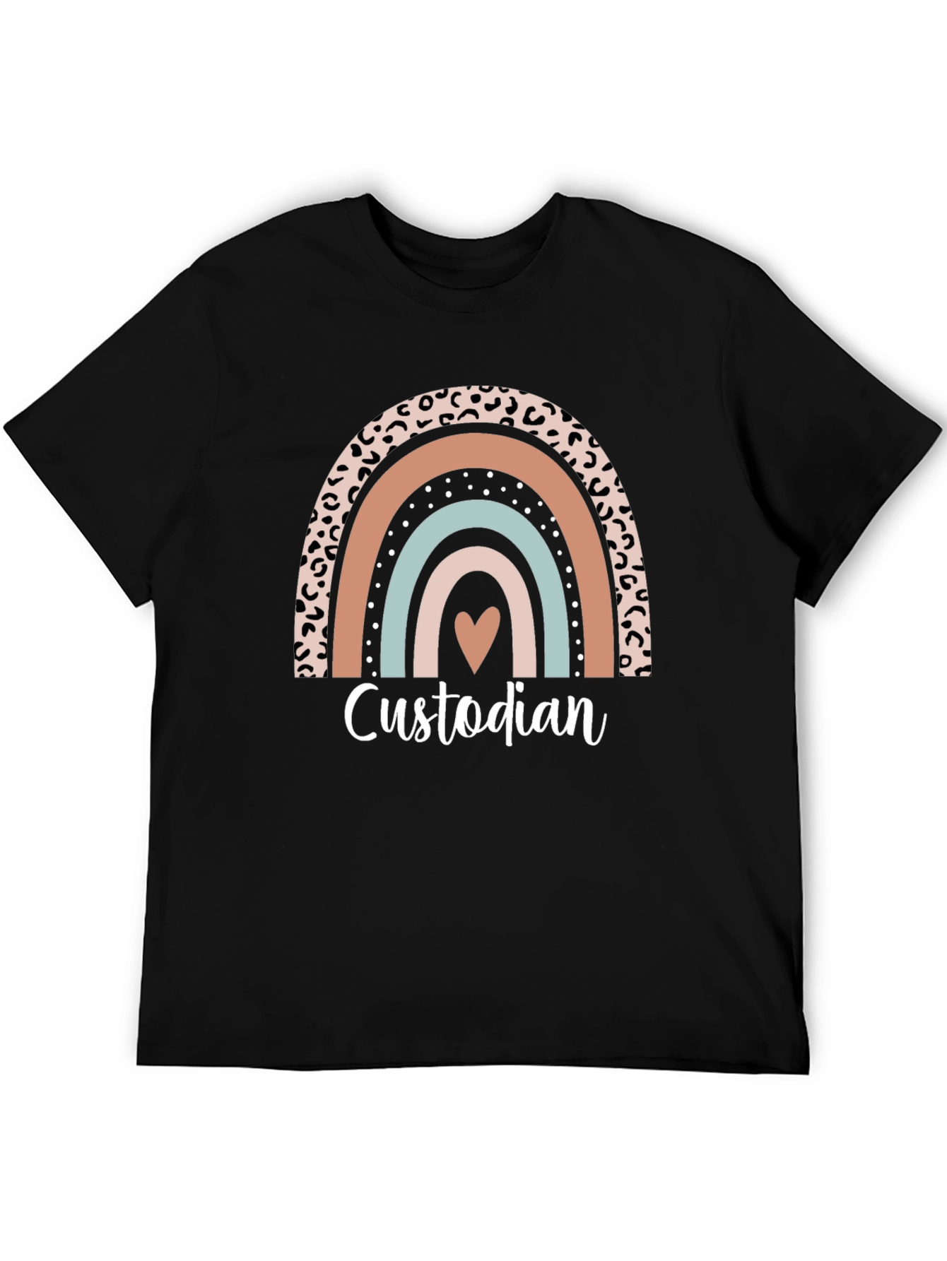 Custodian Rainbow Graphic T-Shirt - Heart Detail