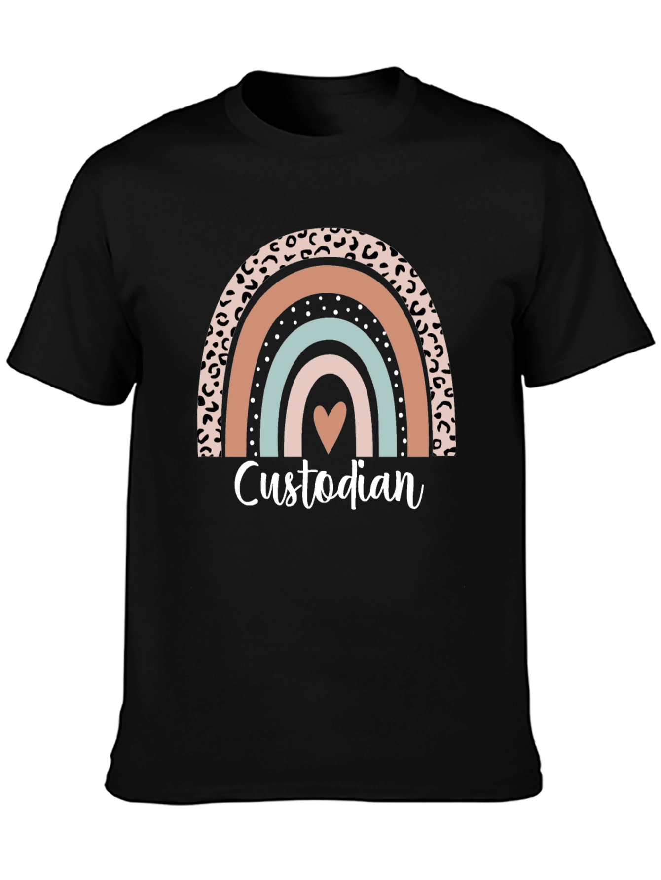 Custodian Rainbow Graphic T-Shirt - Heart Detail