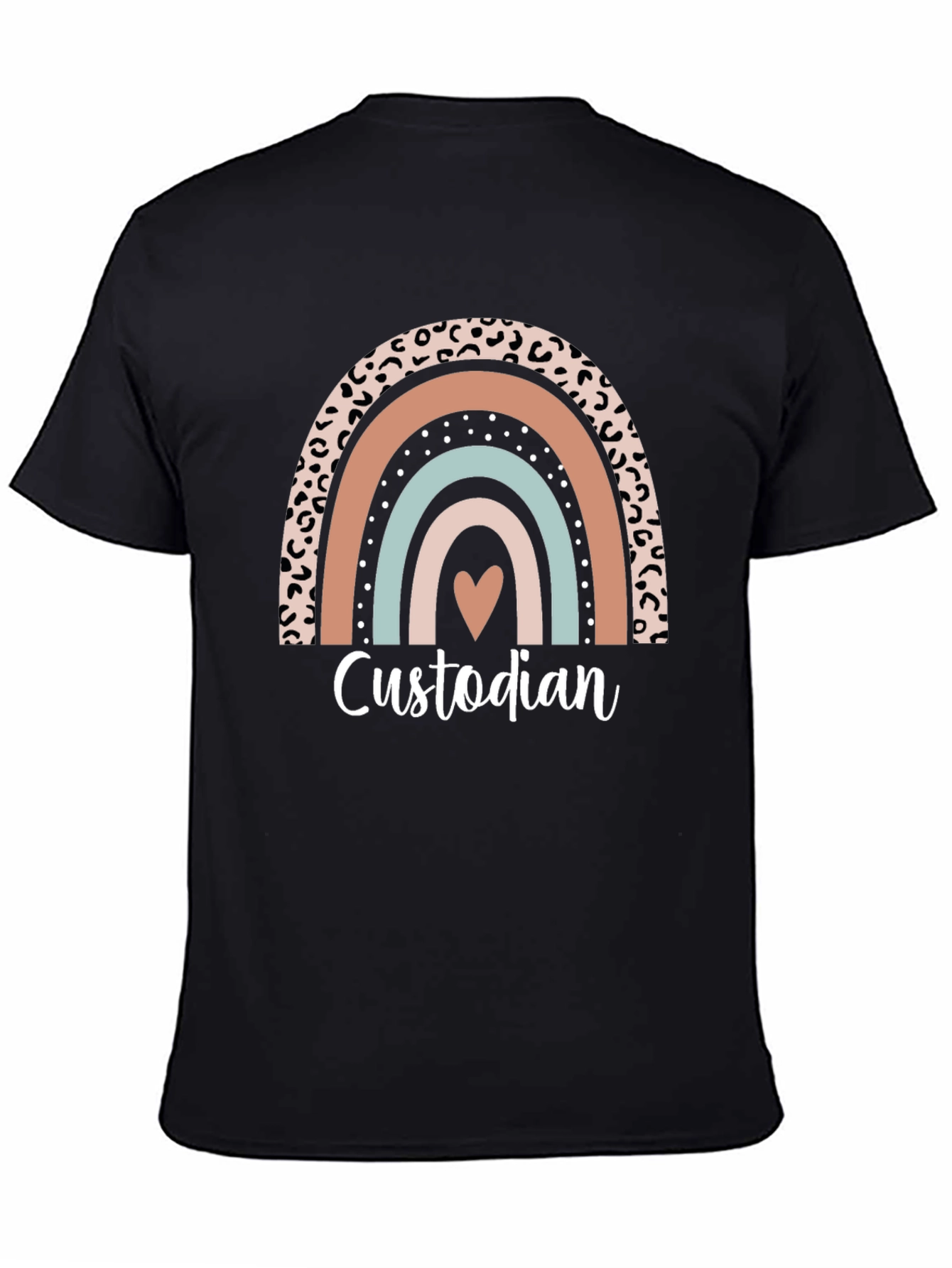 Custodian Rainbow Graphic T-Shirt - Heart Detail