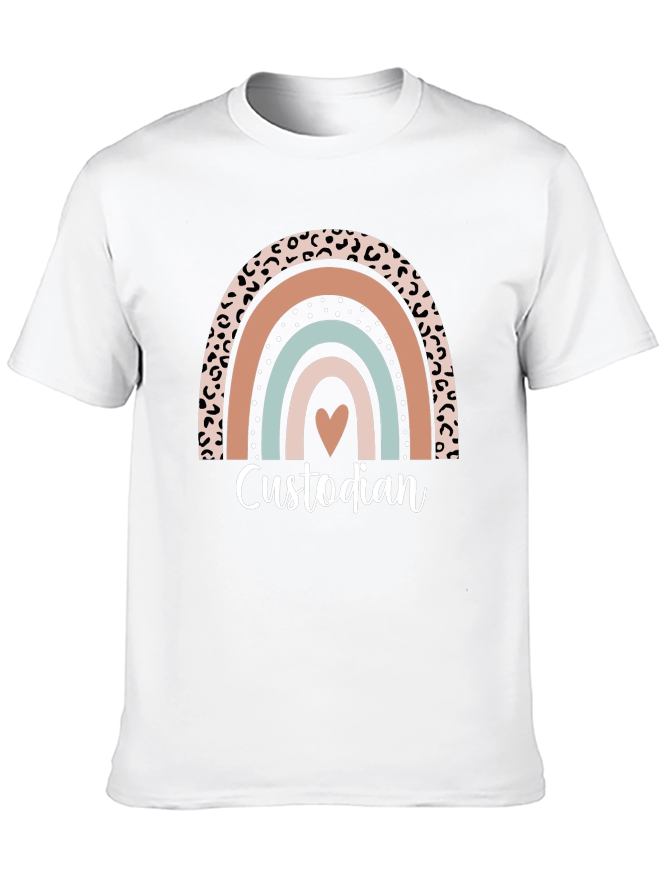 Custodian Rainbow Graphic T-Shirt - Heart Detail