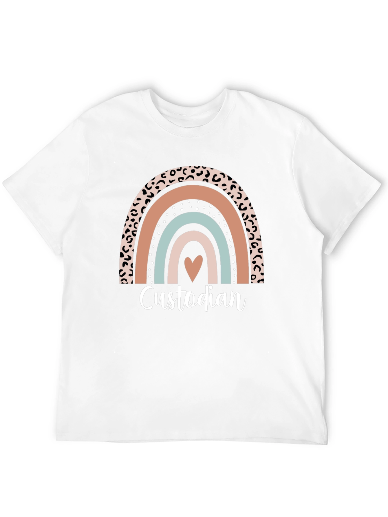 Custodian Rainbow Graphic T-Shirt - Heart Detail