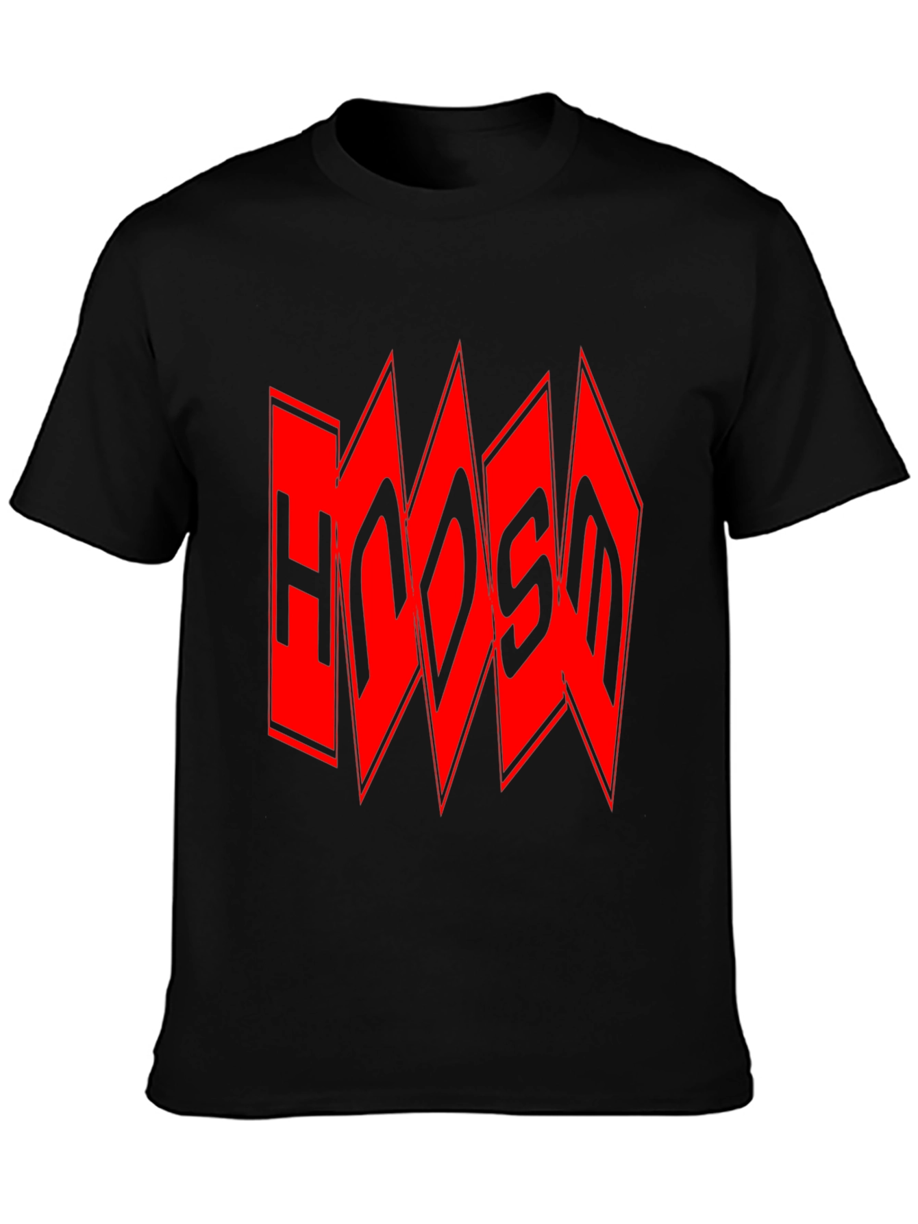 Edgy Red Logo Black T-Shirt