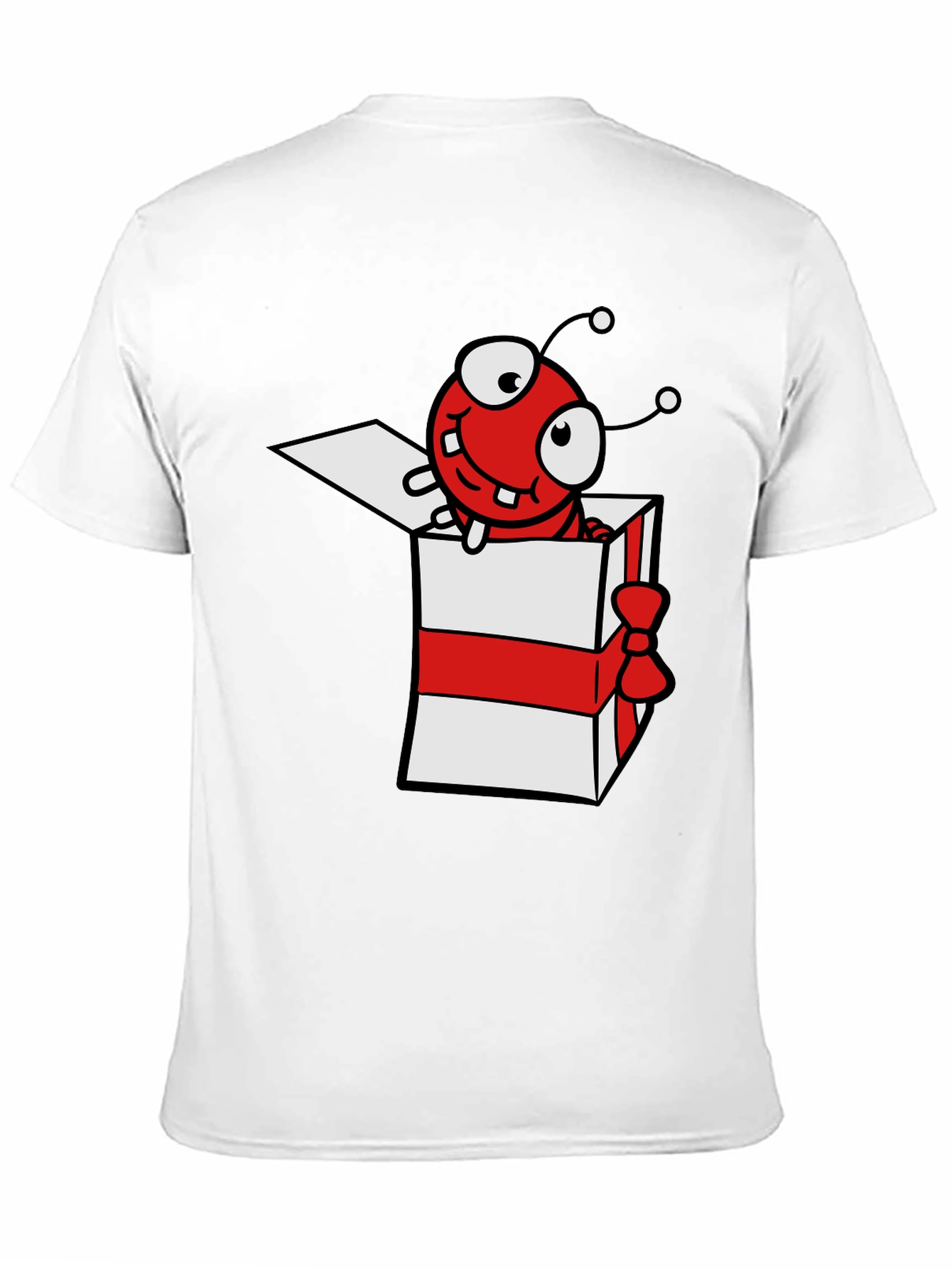 Cartoon Bug in Gift Box Graphic Tee