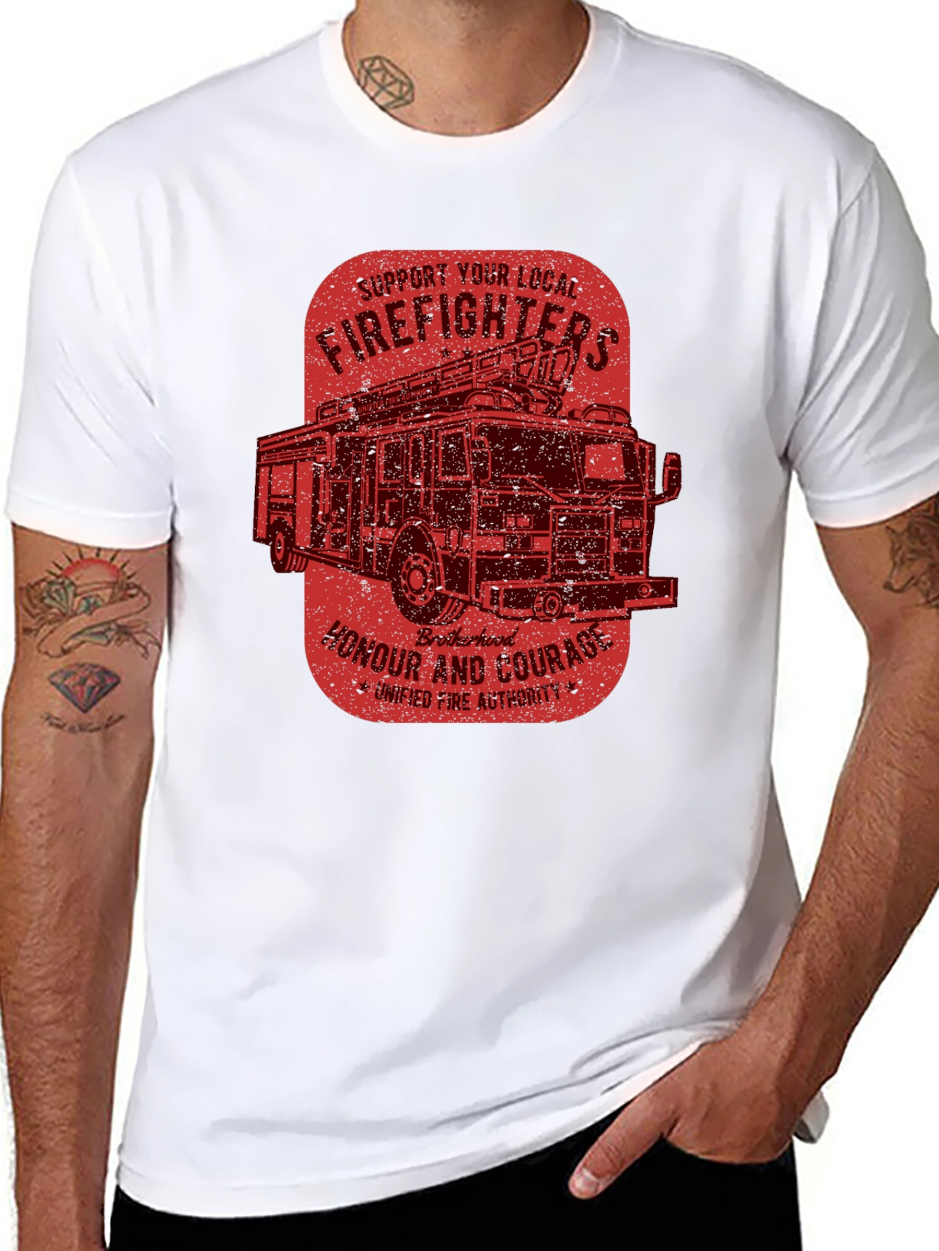 Firefighters Support T-Shirt - Honour and Courage