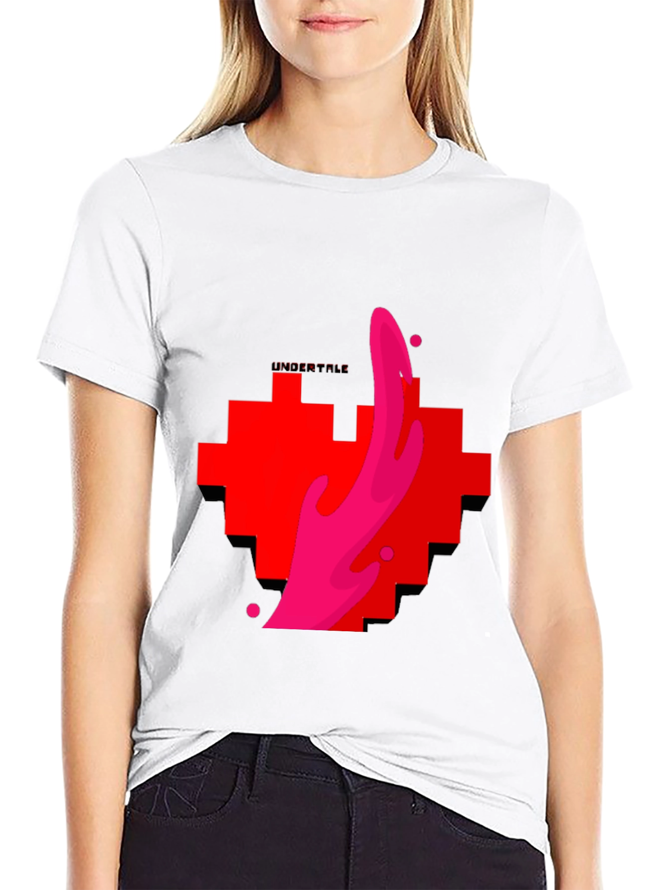 Undertale Heart Pixel Graphic Tee - Black