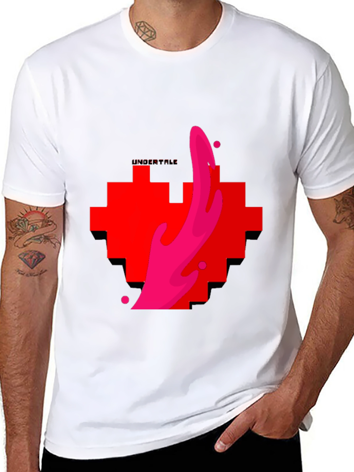 Undertale Heart Pixel Graphic Tee - Black