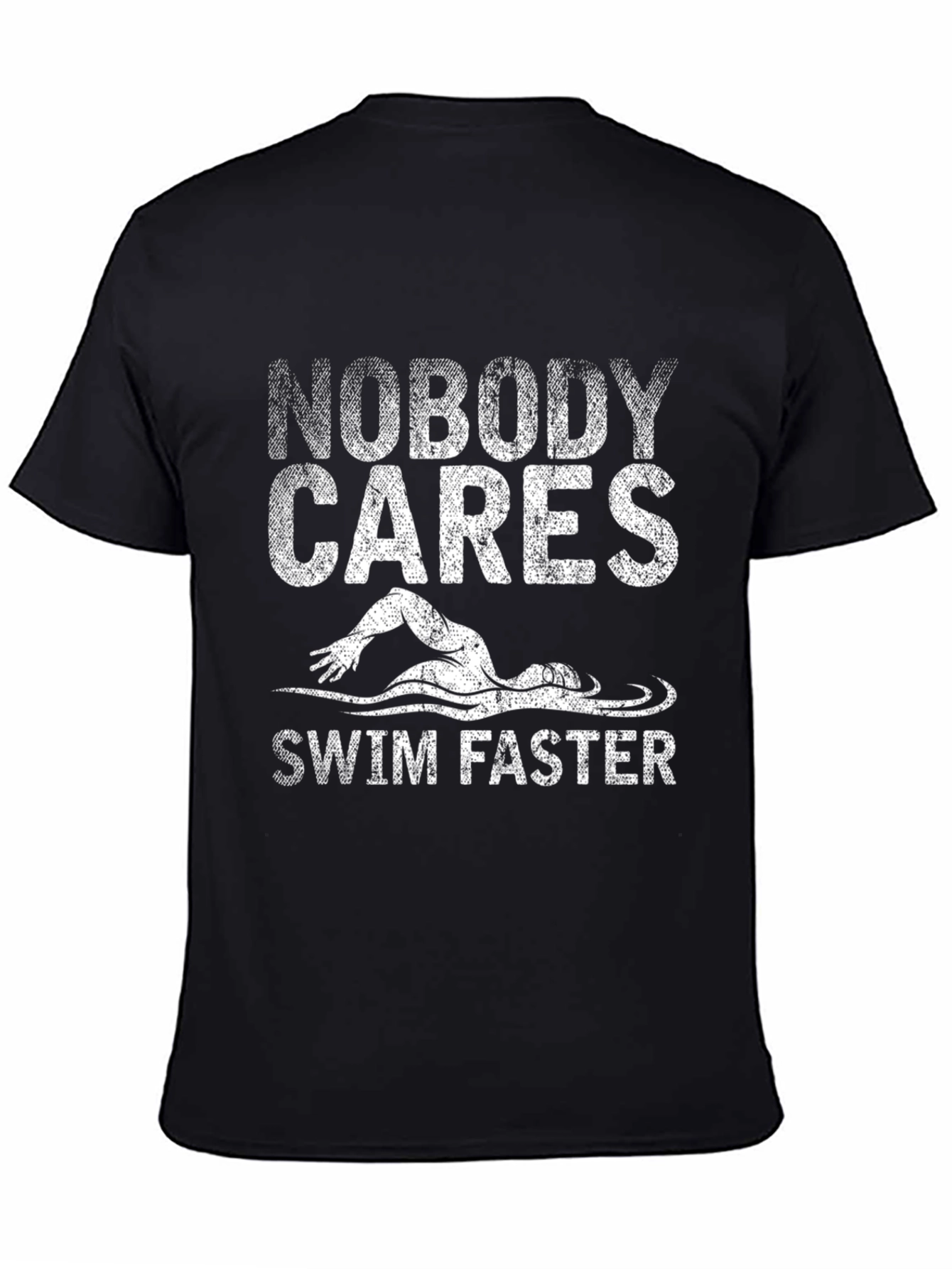 Nobody Cares Swim Faster Graphic Tee - Black