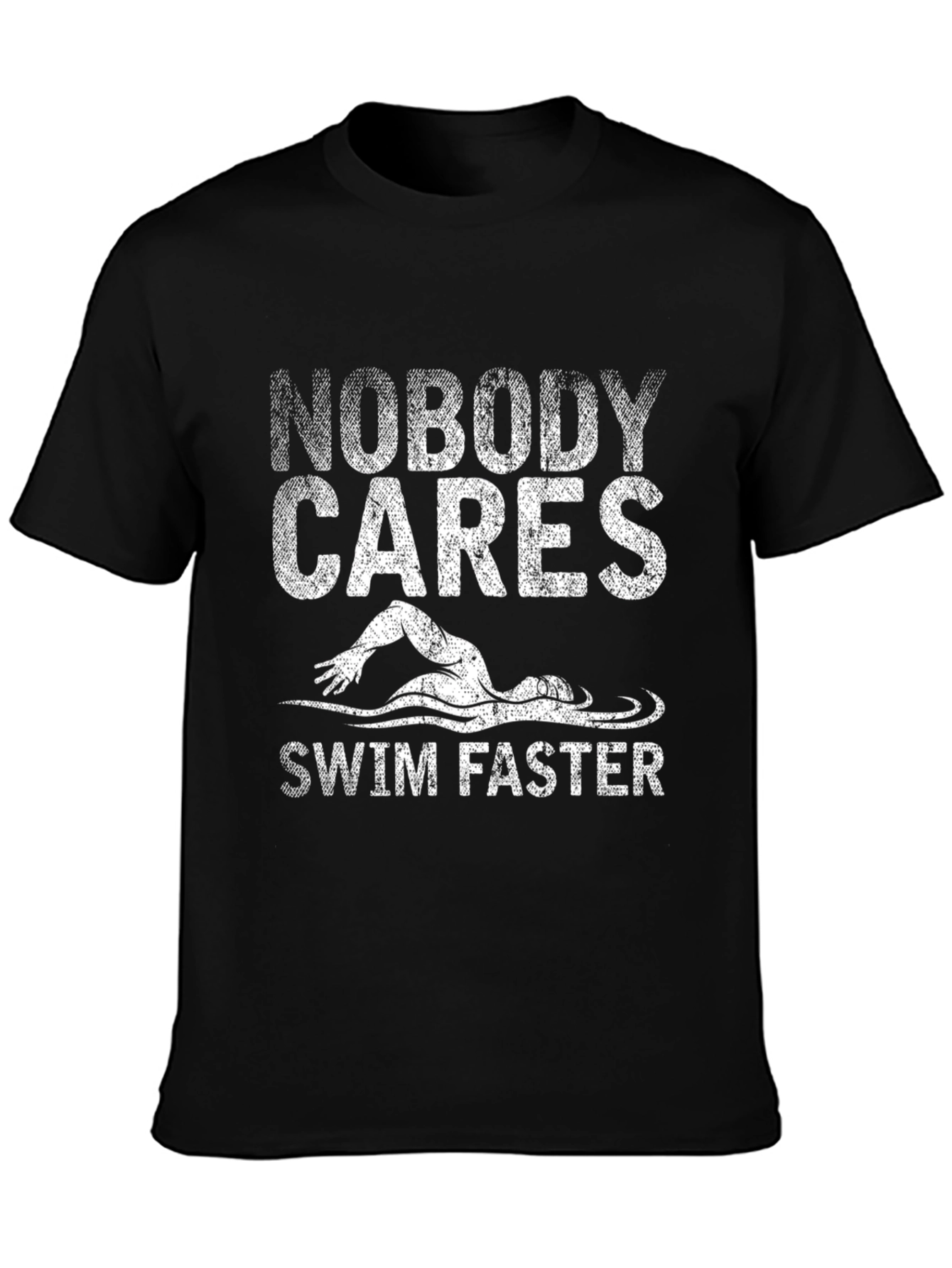Nobody Cares Swim Faster Graphic Tee - Black