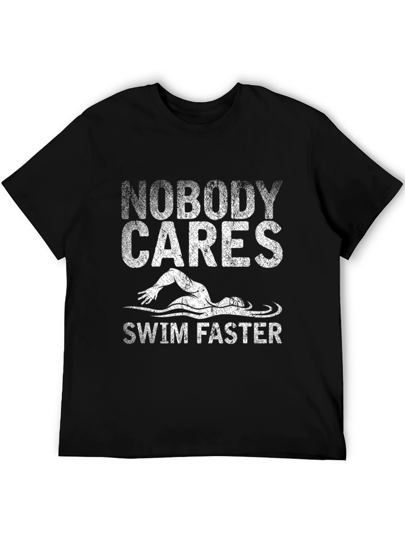 Nobody Cares Swim Faster Graphic Tee - Black