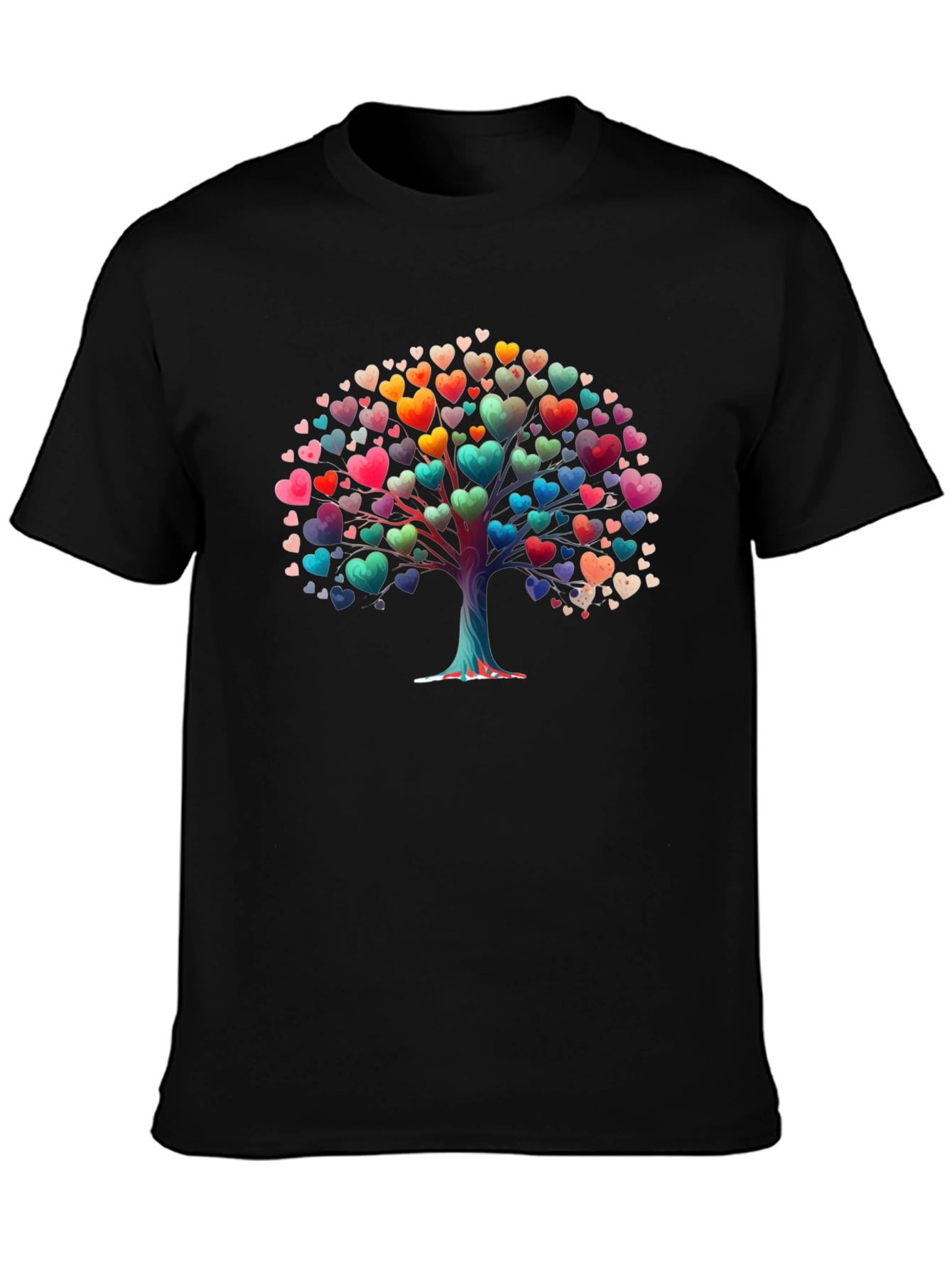 Heart Tree Graphic T-Shirt - Black Cotton Tee