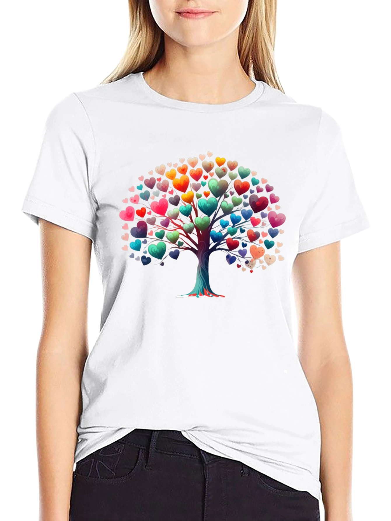 Heart Tree Graphic T-Shirt - Black Cotton Tee