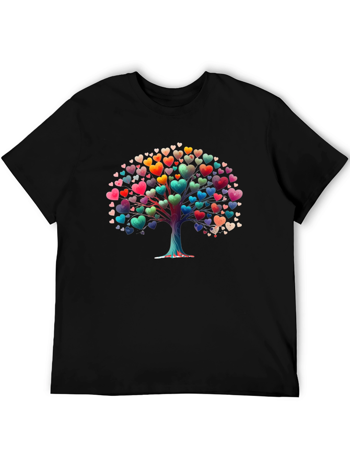 Heart Tree Graphic T-Shirt - Black Cotton Tee
