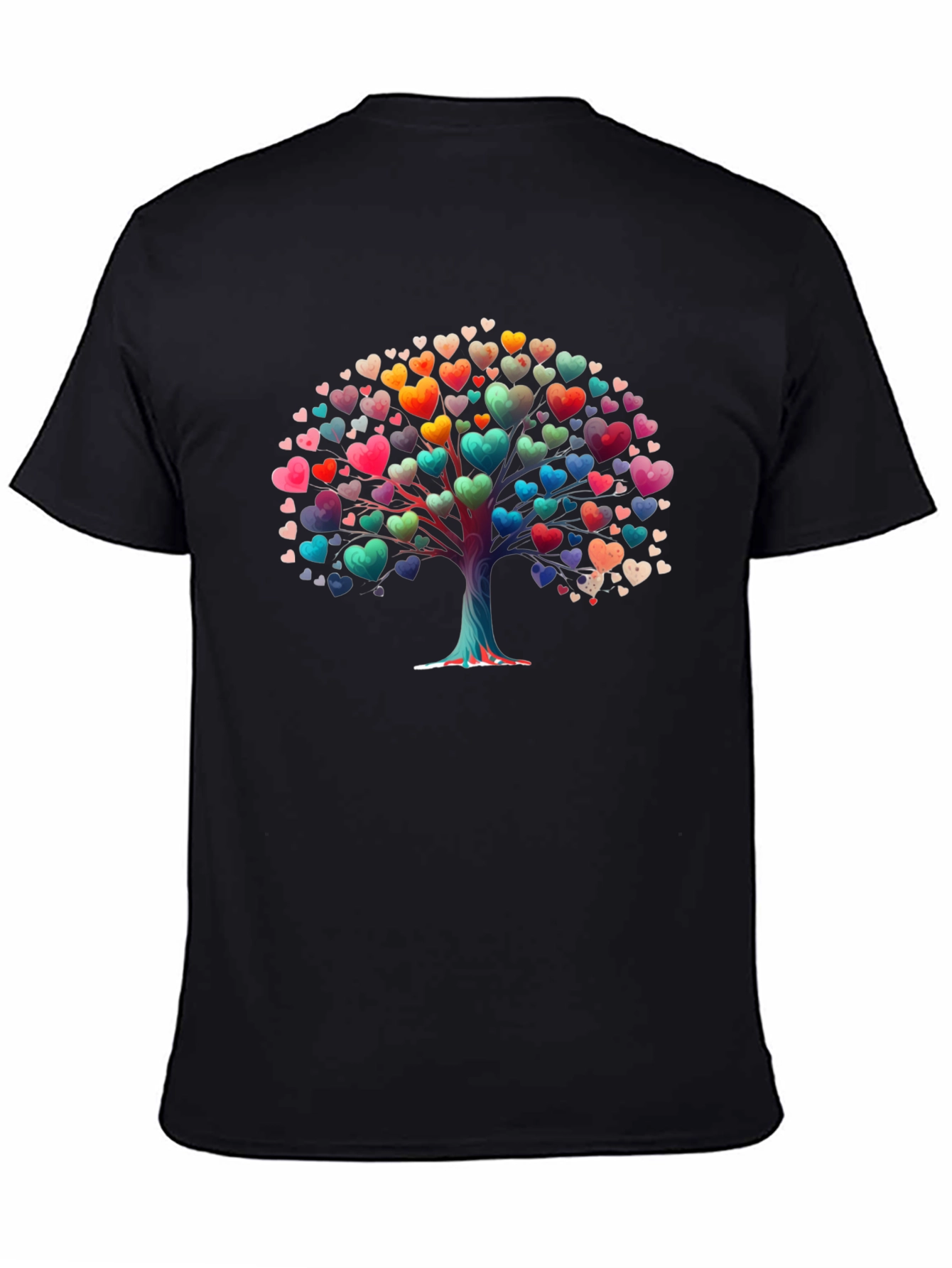 Heart Tree Graphic T-Shirt - Black Cotton Tee