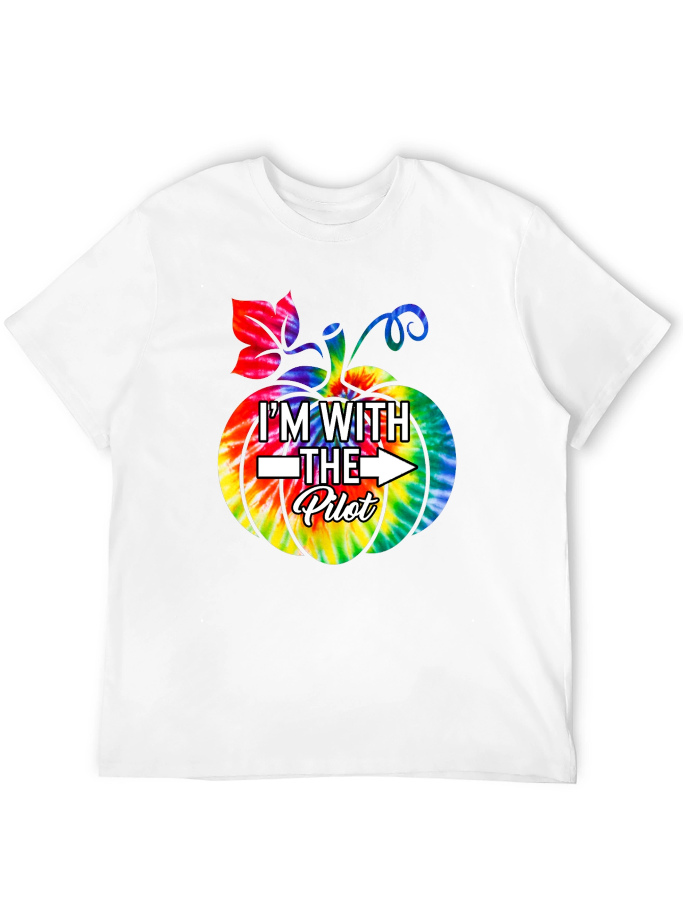 Im With The Pilot Tie-Dye Pumpkin Halloween T-Shirt