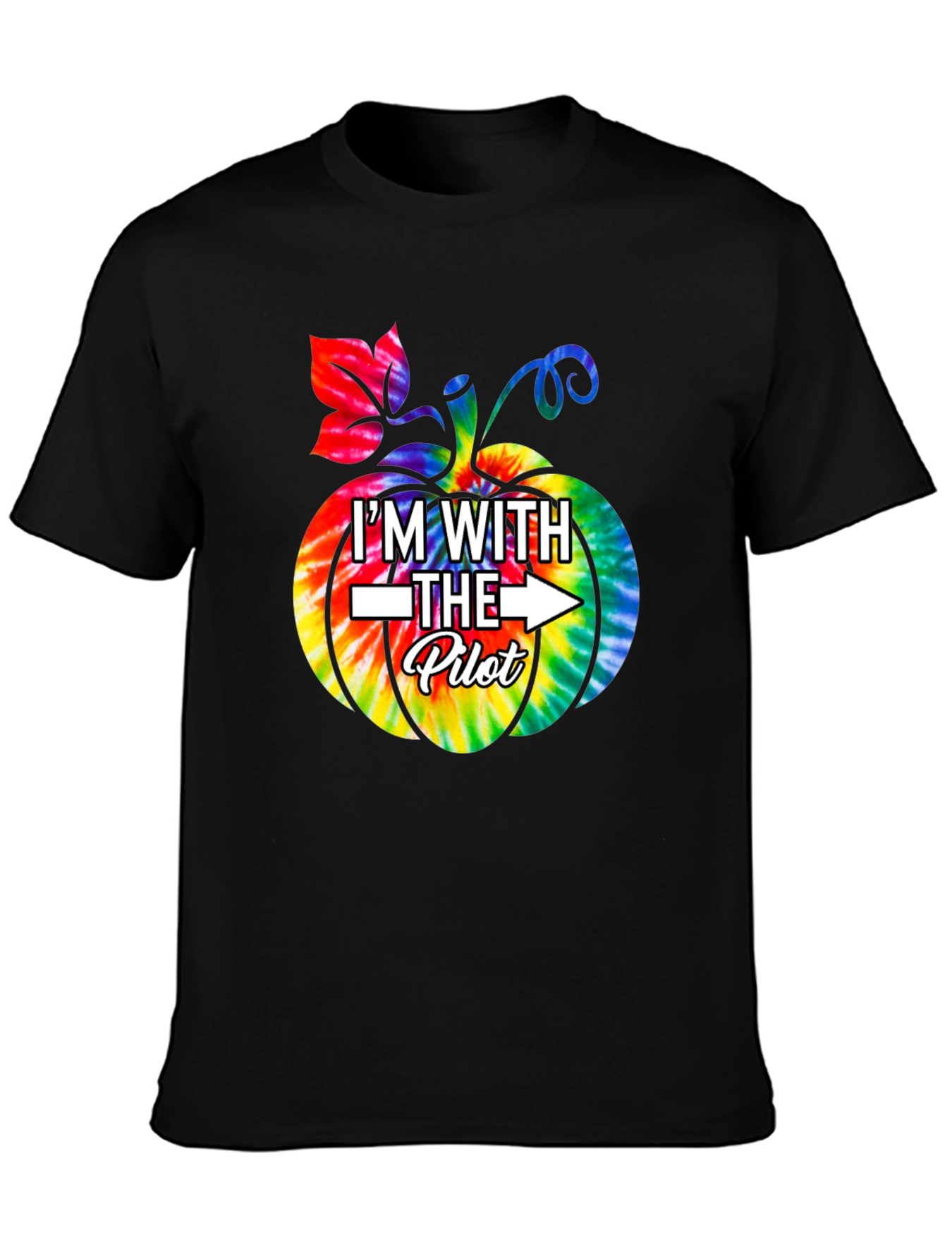 Im With The Pilot Tie-Dye Pumpkin Halloween T-Shirt
