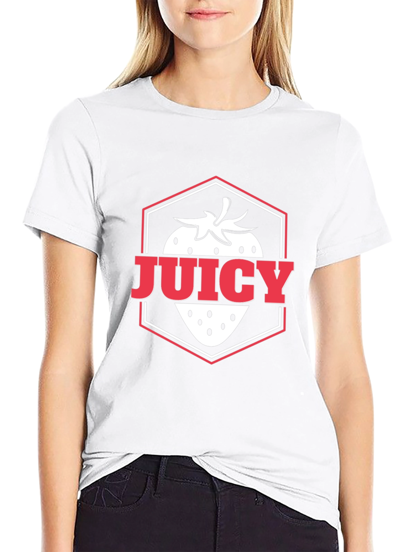 Juicy Strawberry Graphic Tee - Stylish Black T-Shirt