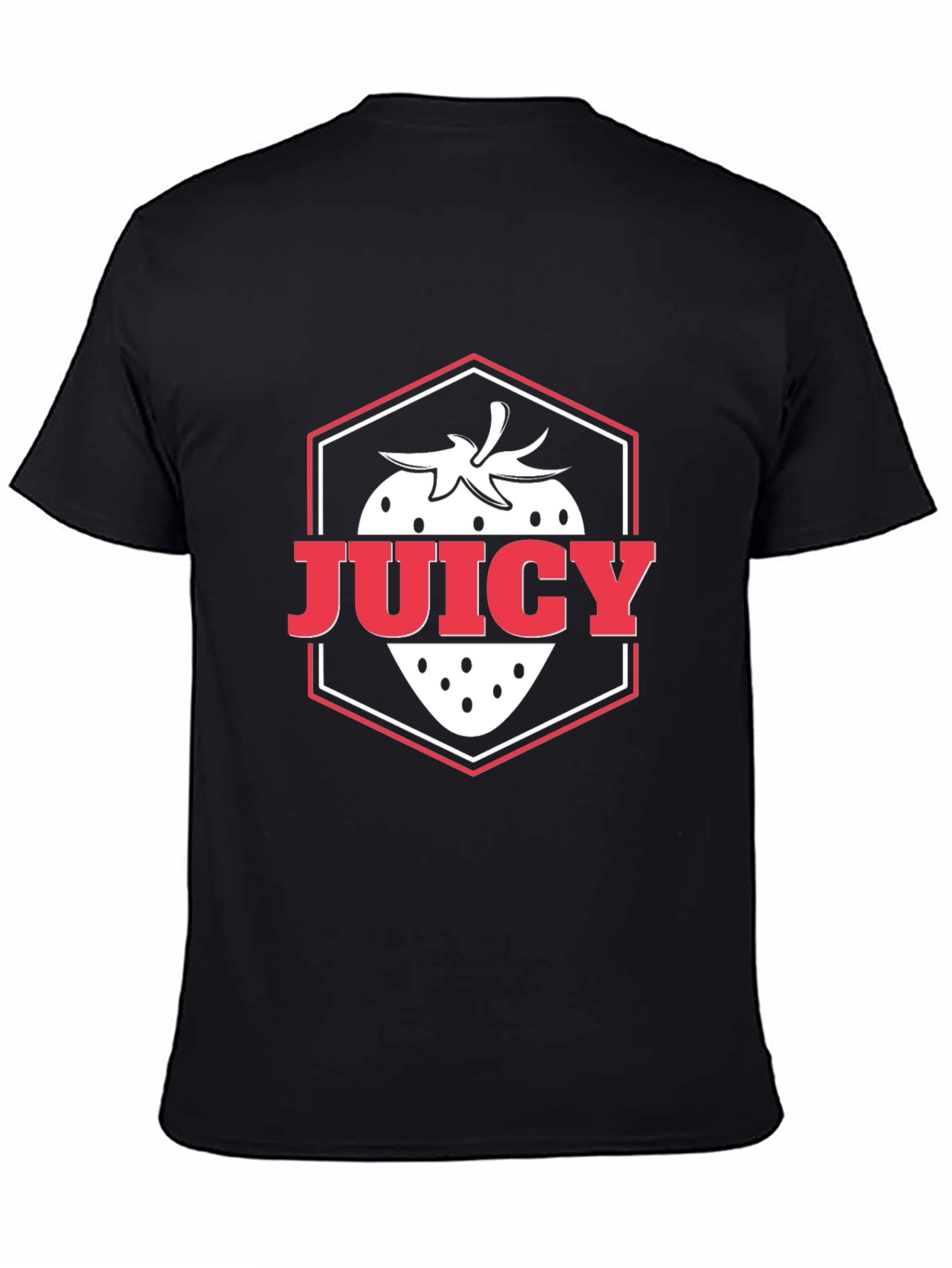 Juicy Strawberry Graphic Tee - Stylish Black T-Shirt
