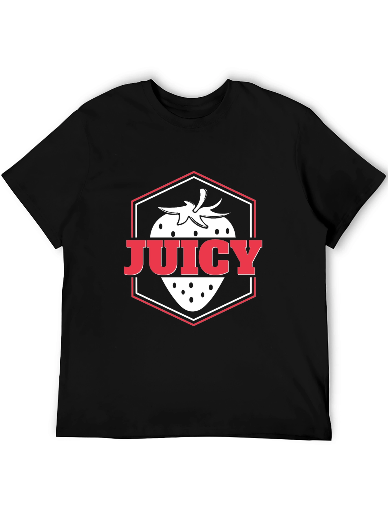 Juicy Strawberry Graphic Tee - Stylish Black T-Shirt