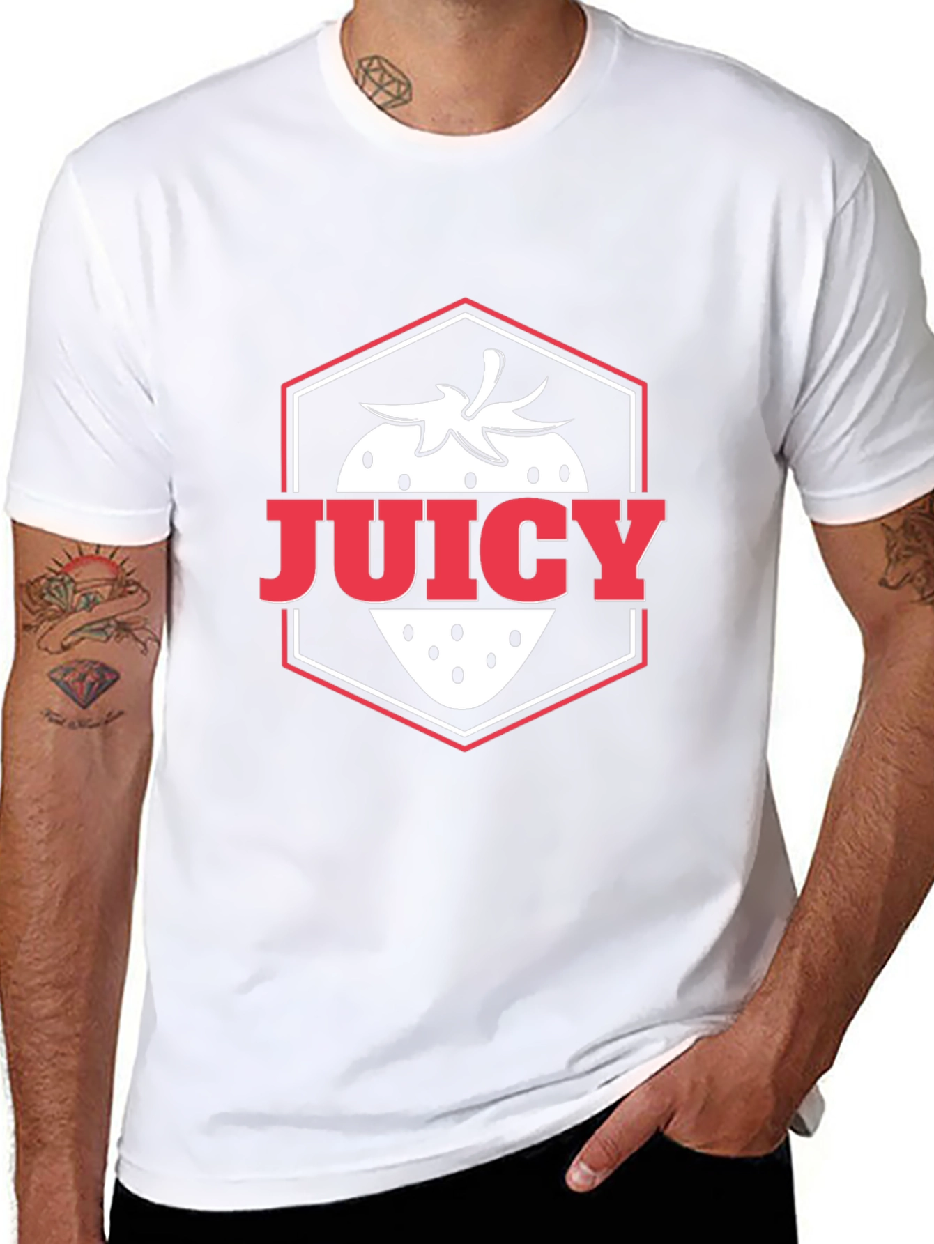 Juicy Strawberry Graphic Tee - Stylish Black T-Shirt