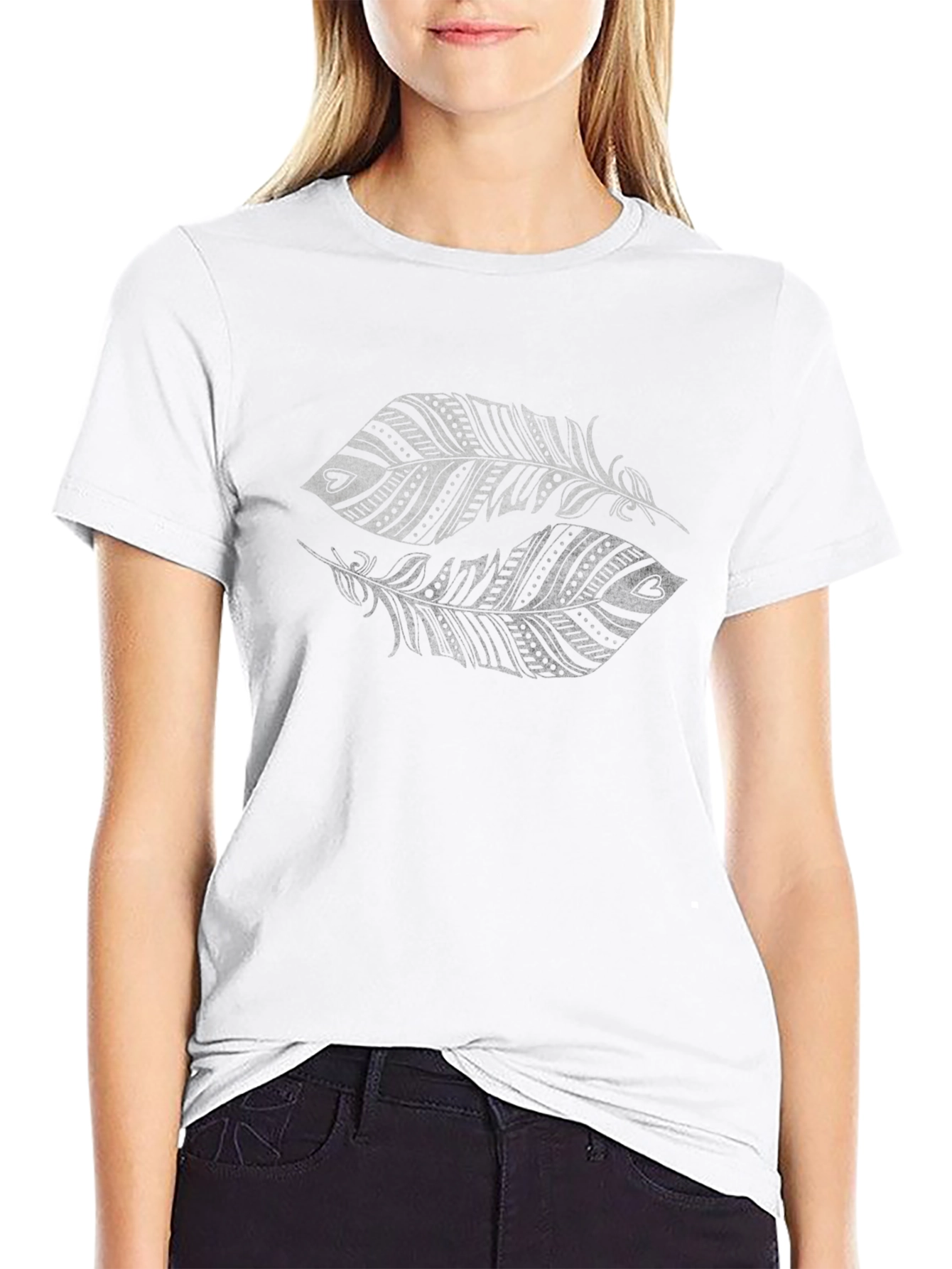 Feather Graphic Black T-Shirt - Stylish and Unique