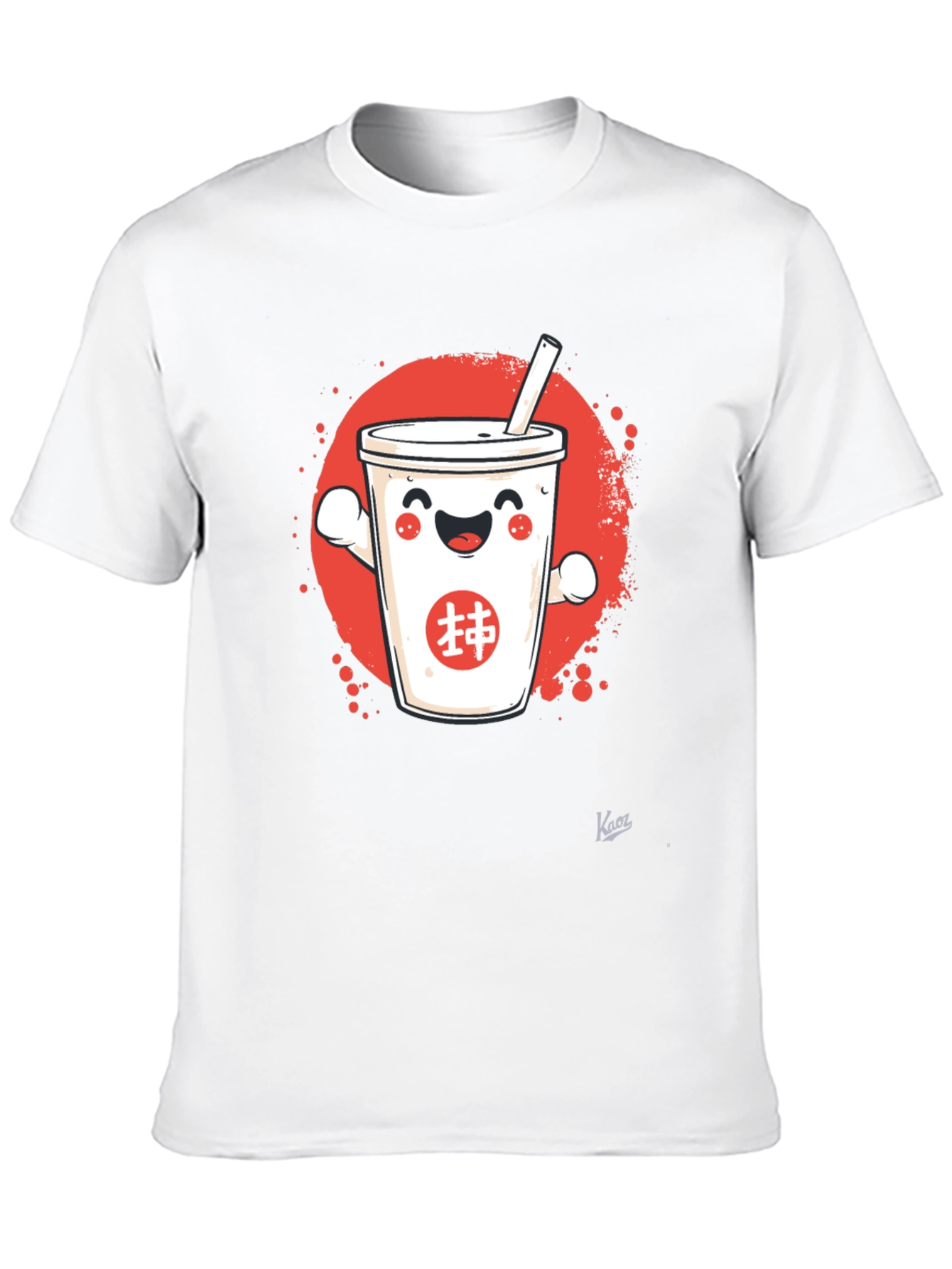 Cute Bubble Tea Graphic T-Shirt - Black