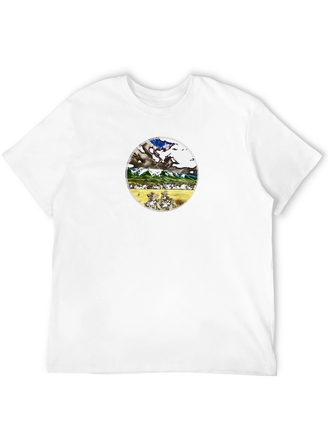 Mountain Landscape Graphic Tee - Black