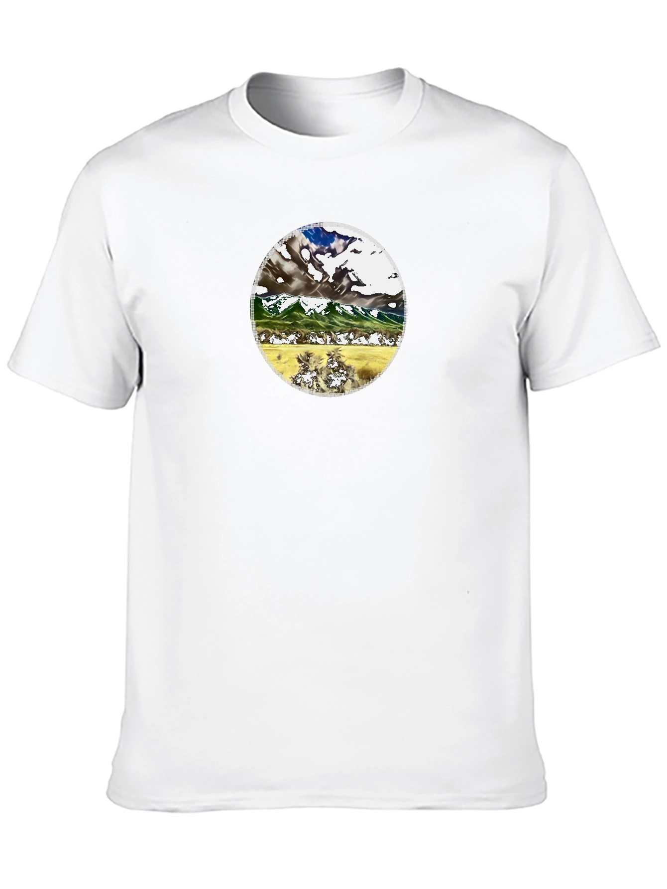 Mountain Landscape Graphic Tee - Black