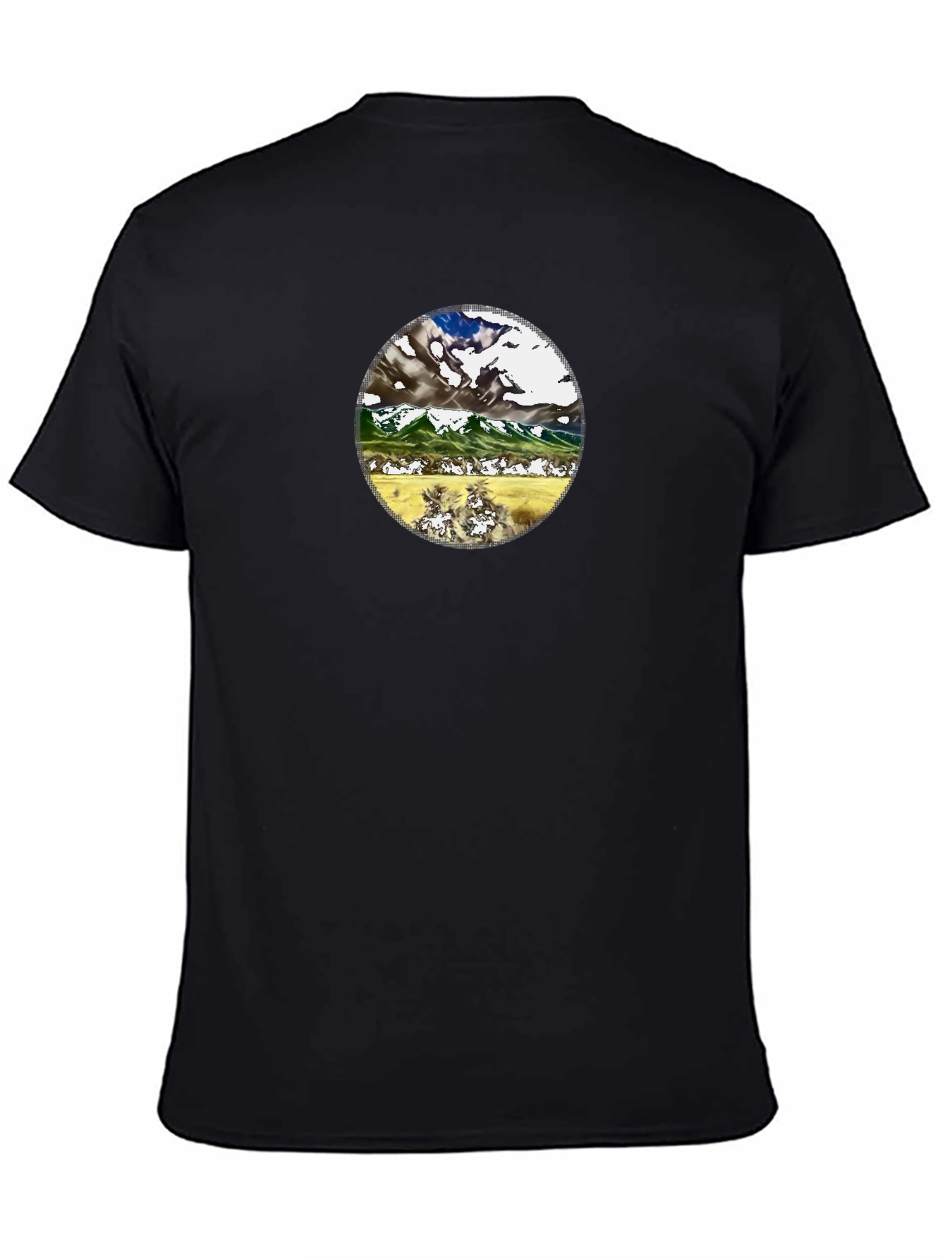 Mountain Landscape Graphic Tee - Black