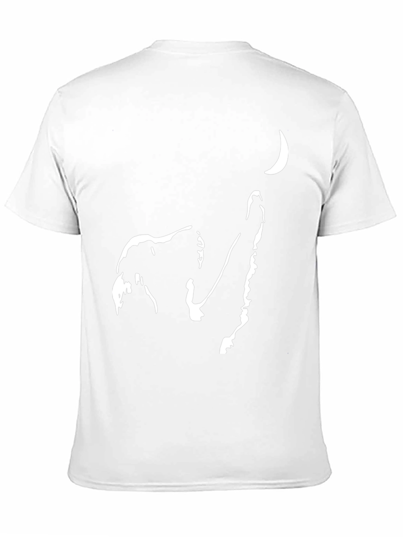 Abstract Wolf Moon Graphic Tee - Black