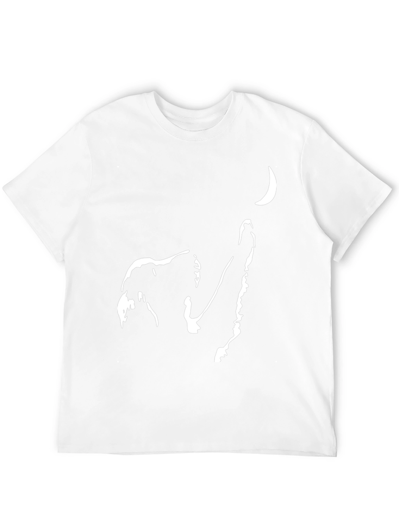 Abstract Wolf Moon Graphic Tee - Black