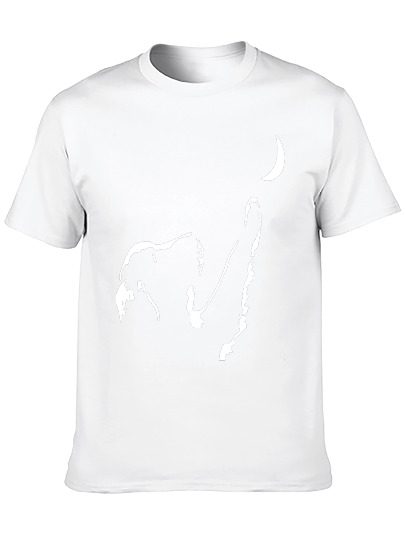 Abstract Wolf Moon Graphic Tee - Black