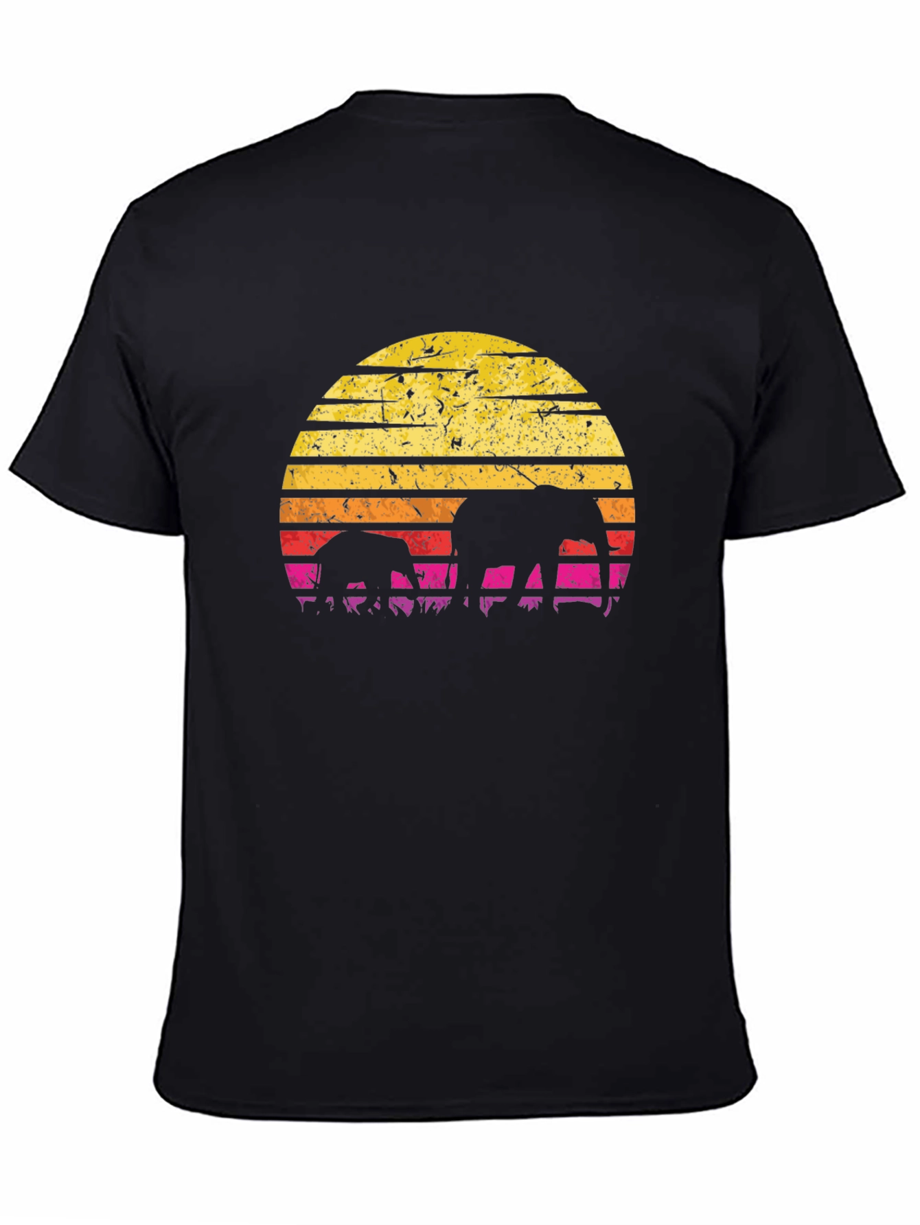 Elephant Sunset Graphic T-Shirt