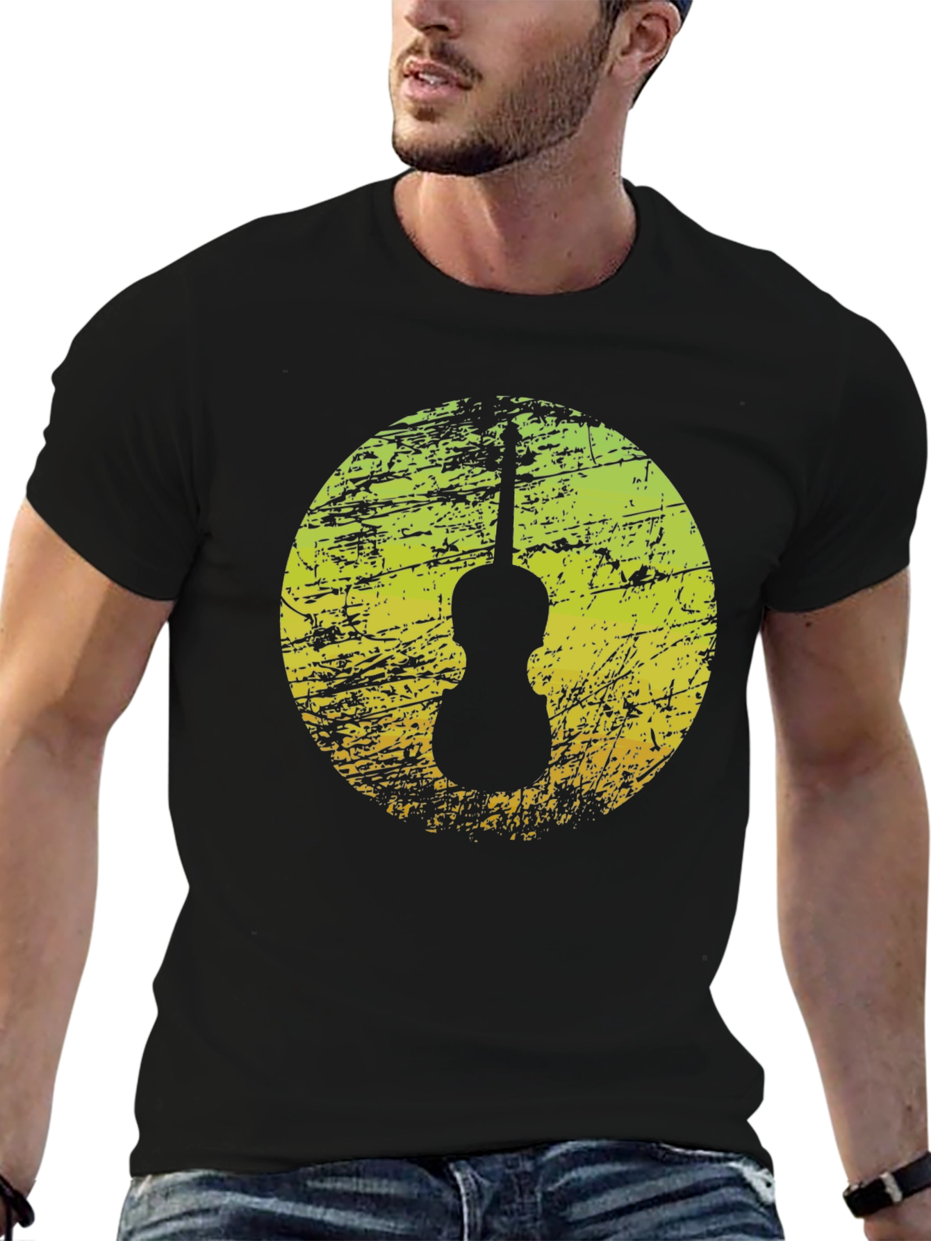 Grunge Guitar Silhouette T-Shirt