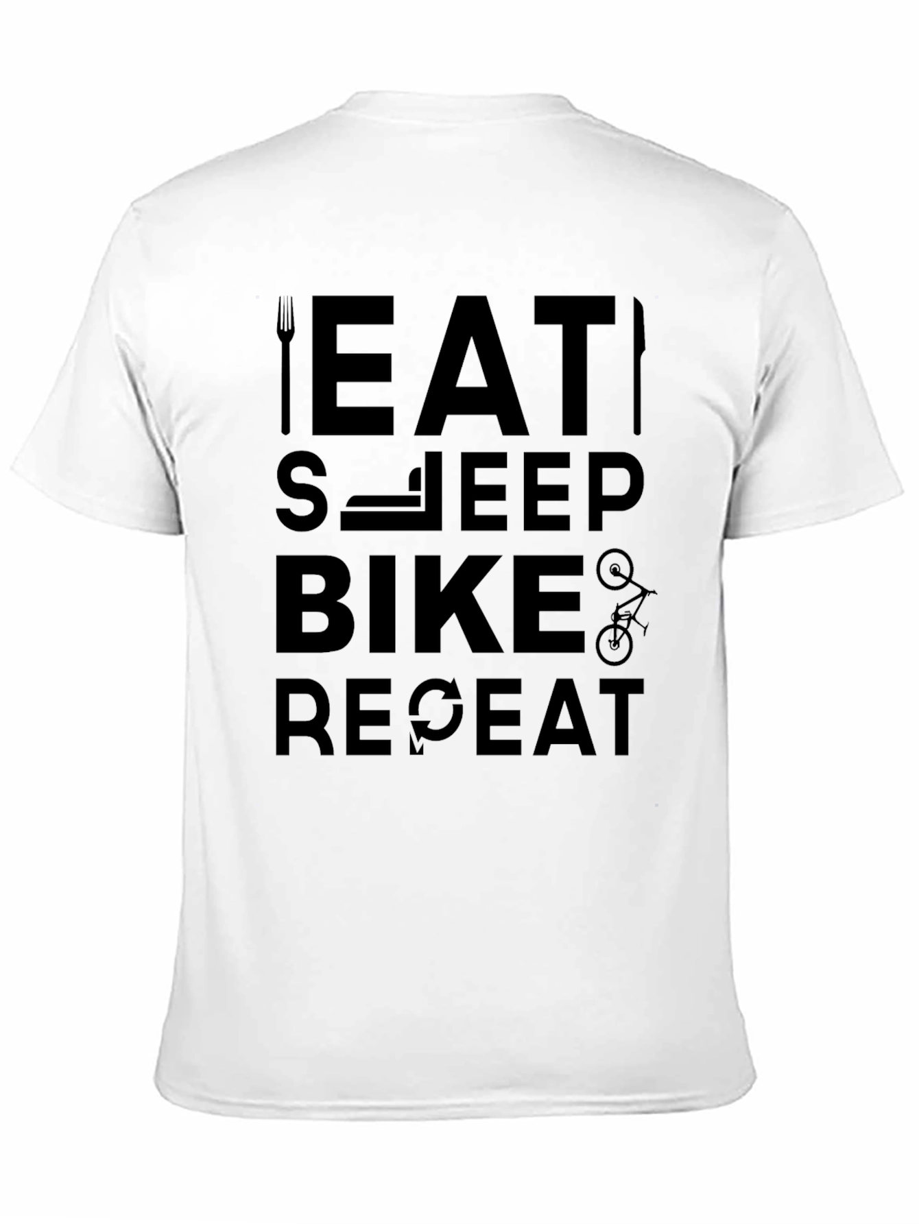 Eat Sleep Bike Repeat Black Graphic Tee