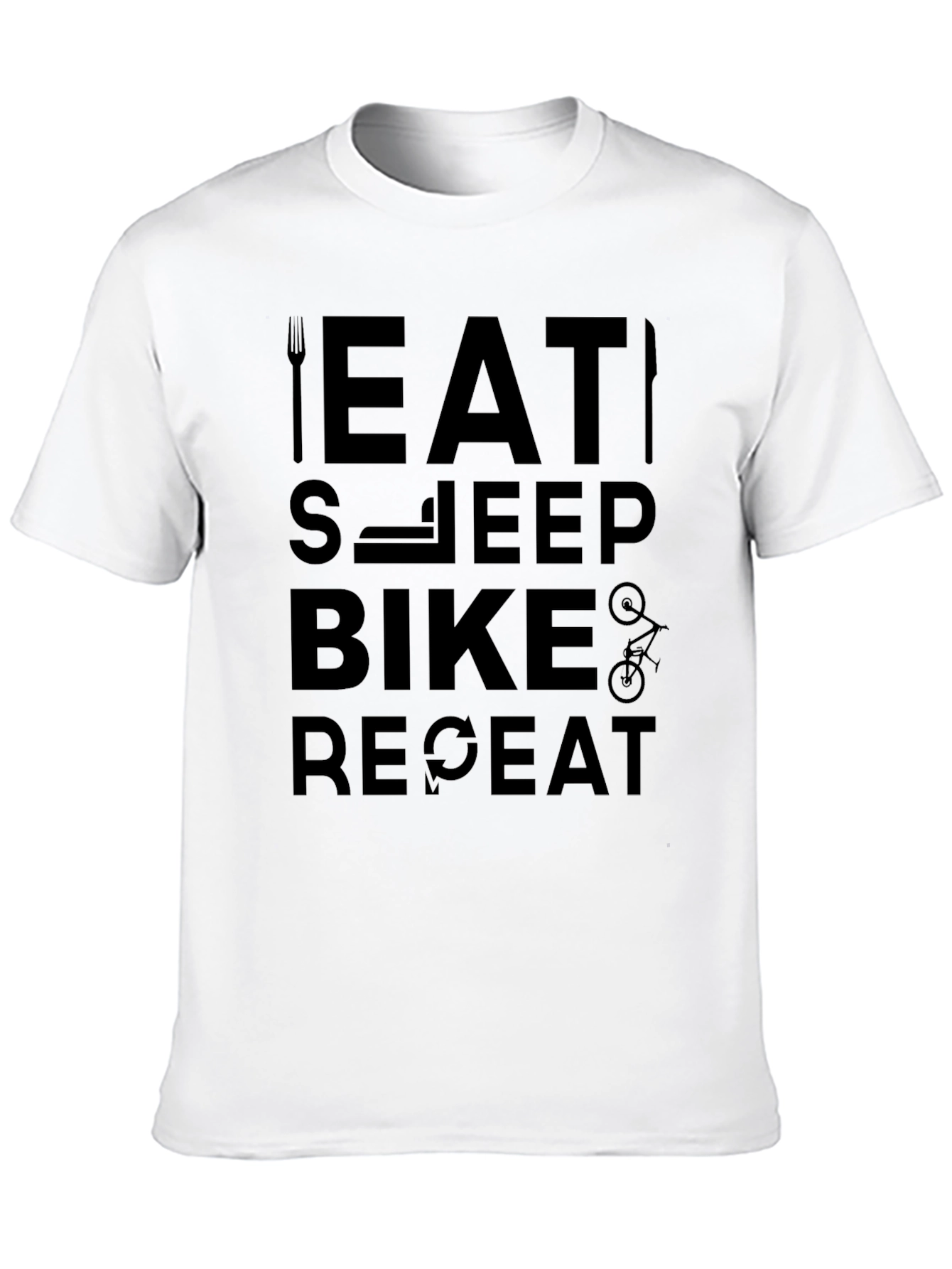 Eat Sleep Bike Repeat Black Graphic Tee