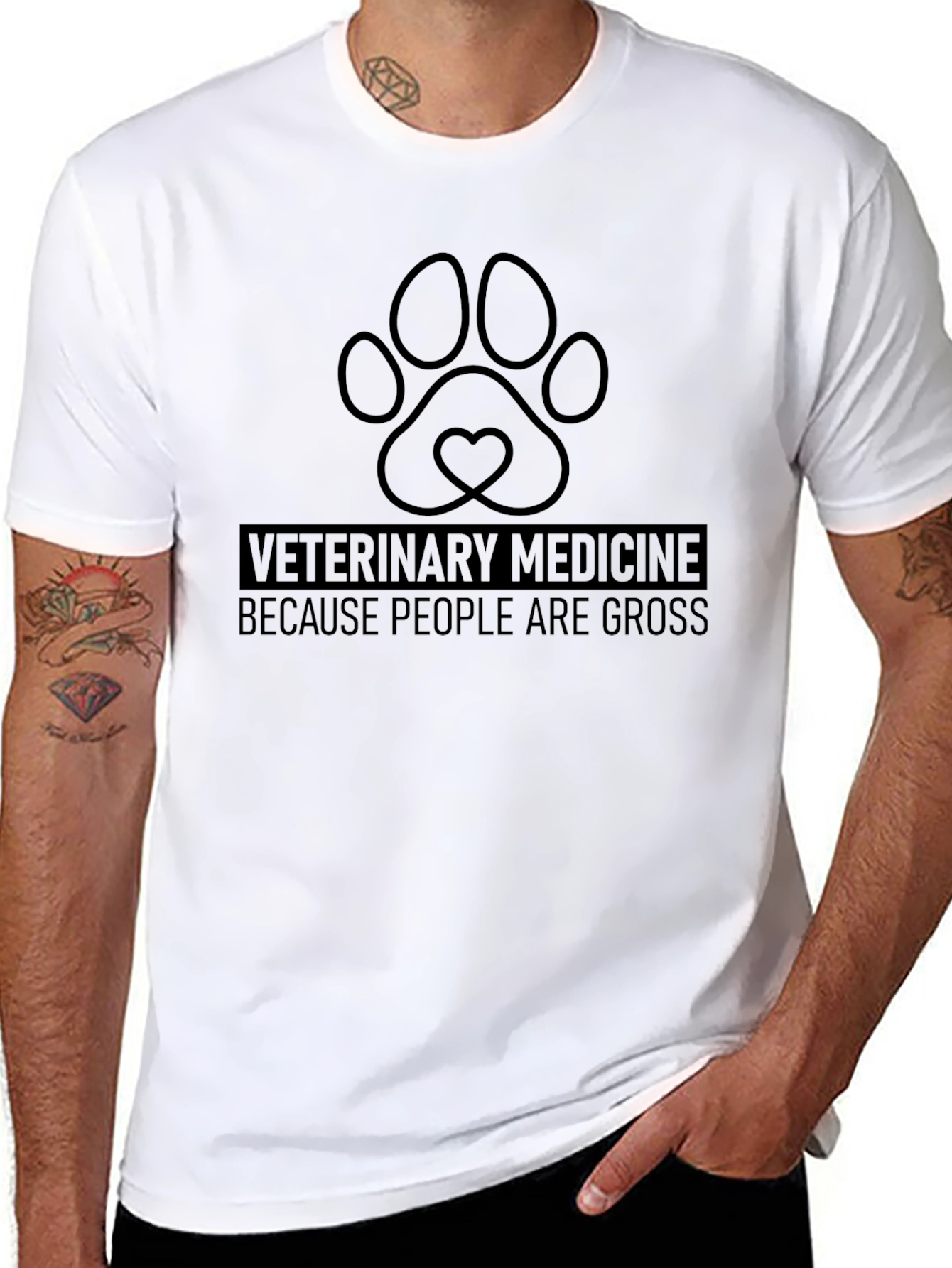 Veterinary Medicine Paw Print T-Shirt