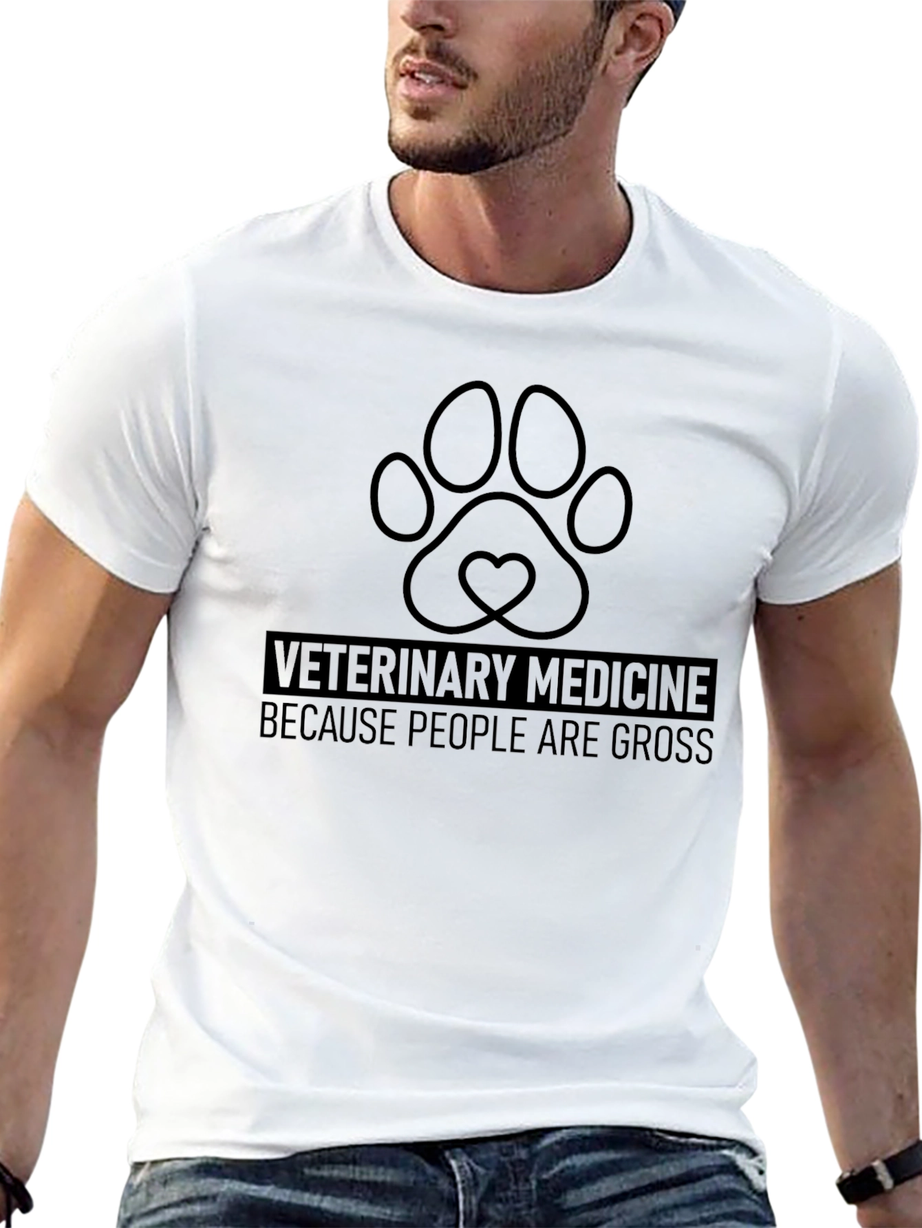 Veterinary Medicine Paw Print T-Shirt