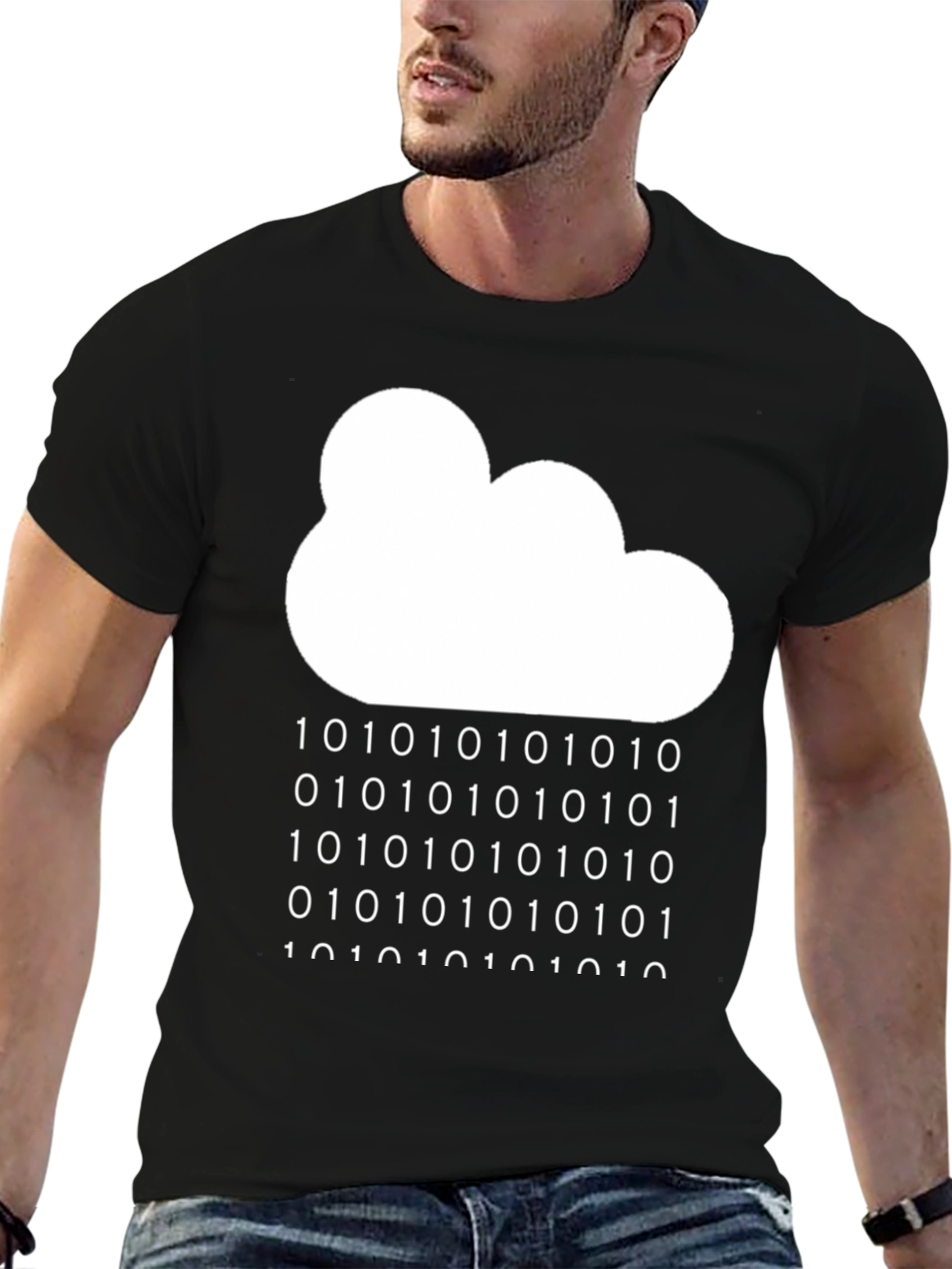 Binary Cloud T-Shirt - Tech Geek Style