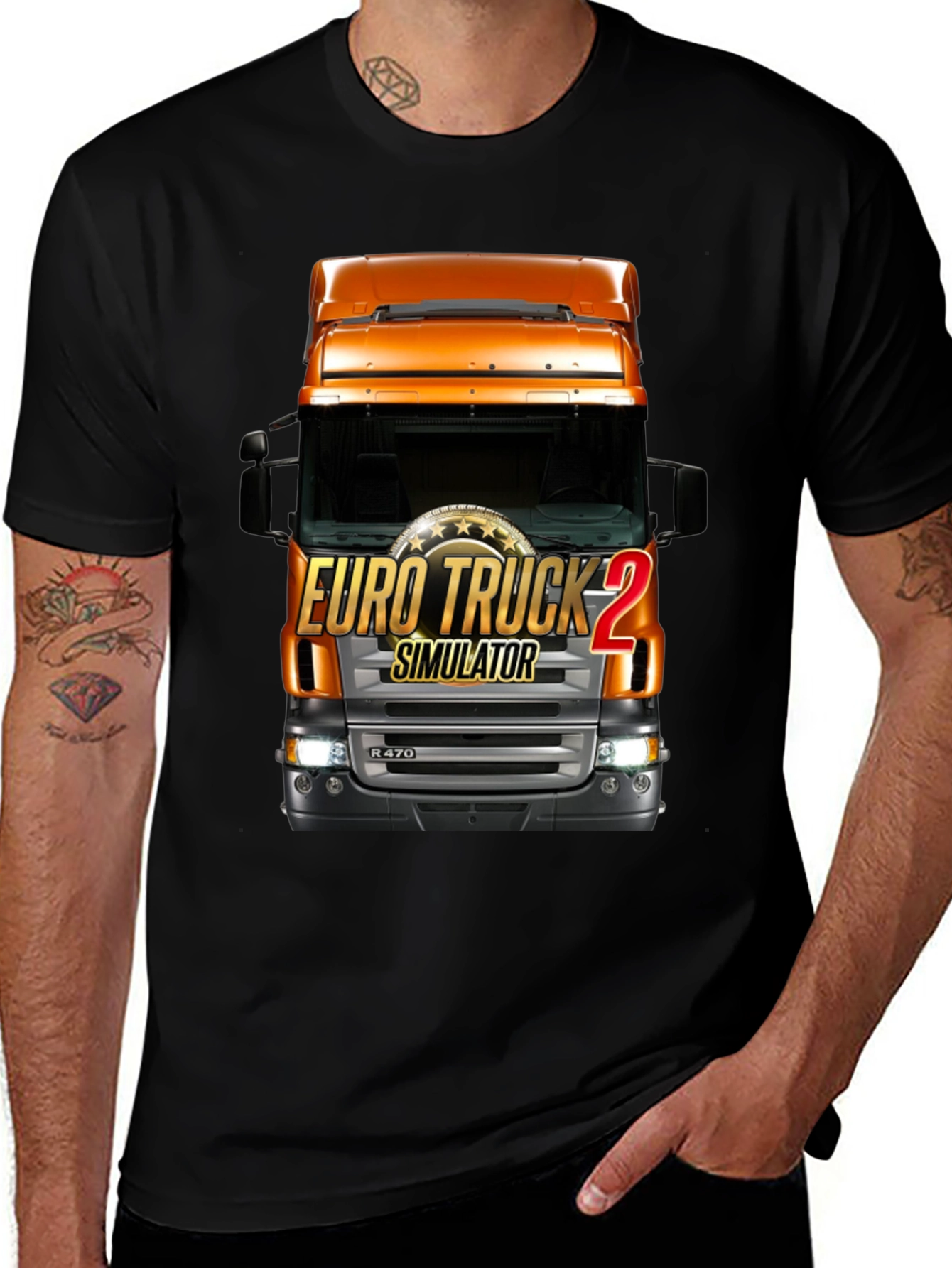 Euro Truck Simulator 2 Black T-Shirt
