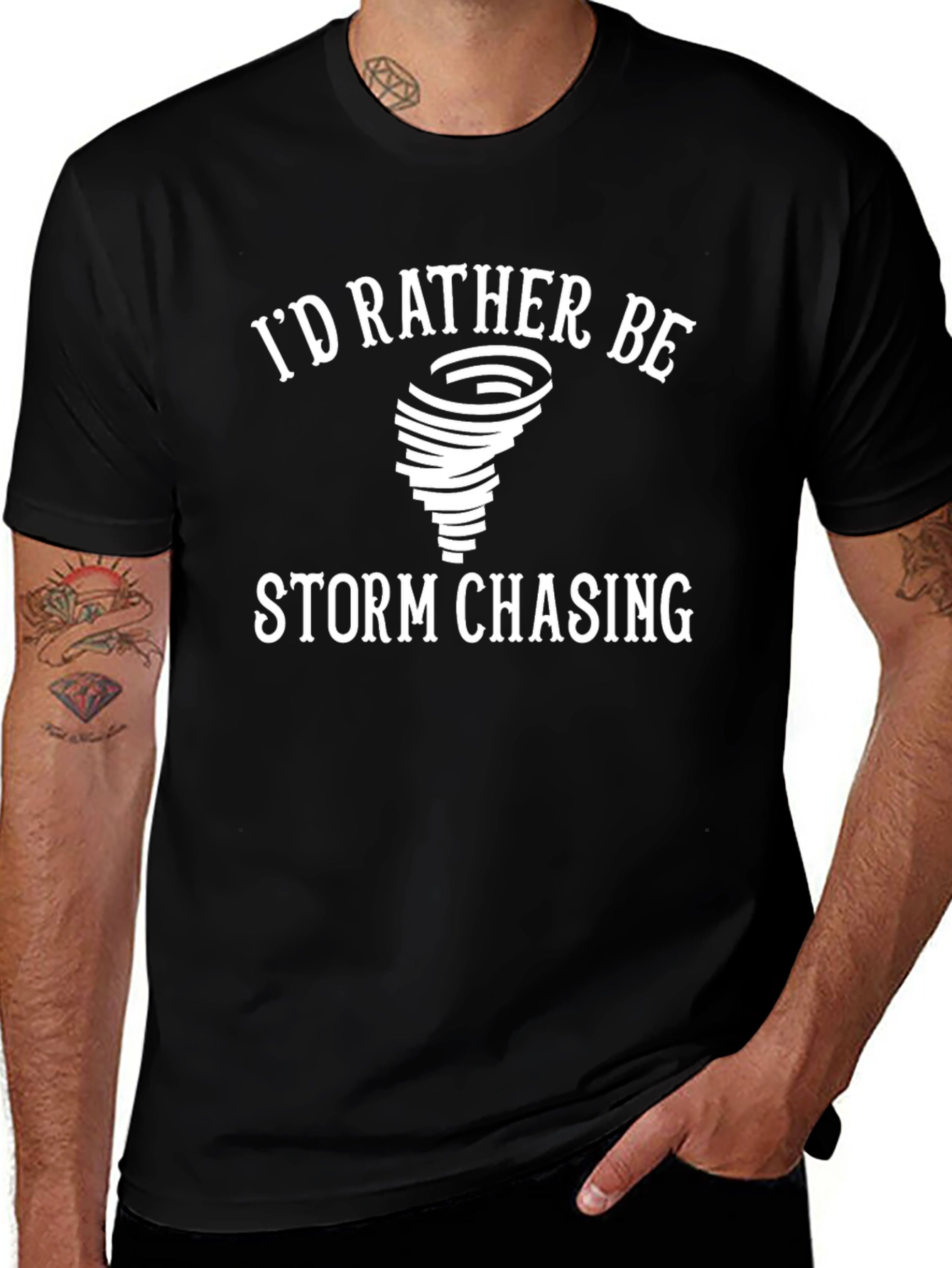 Storm Chasing Graphic Tee - Black Cotton Shirt