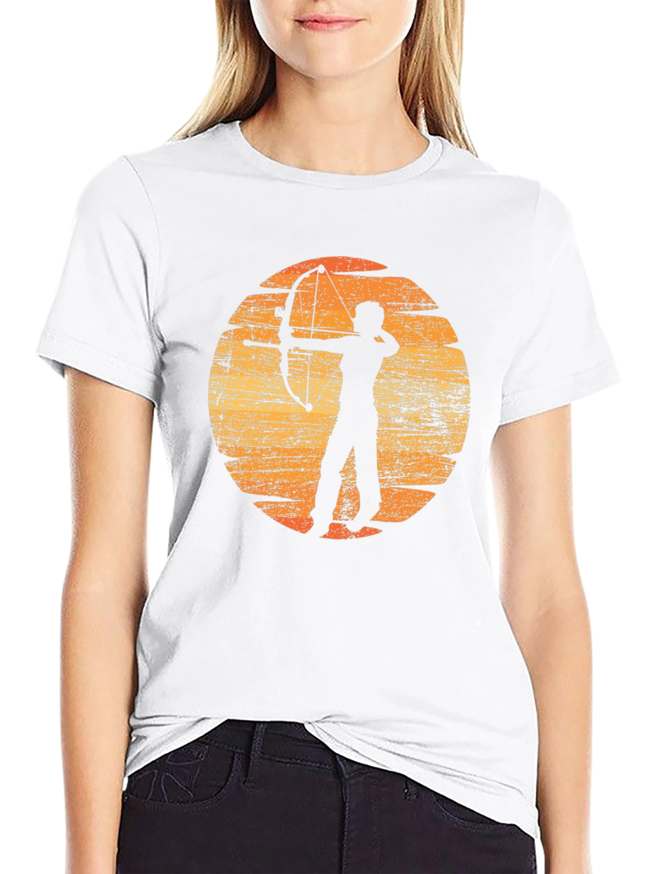 Archery Silhouette Graphic T-Shirt - Black