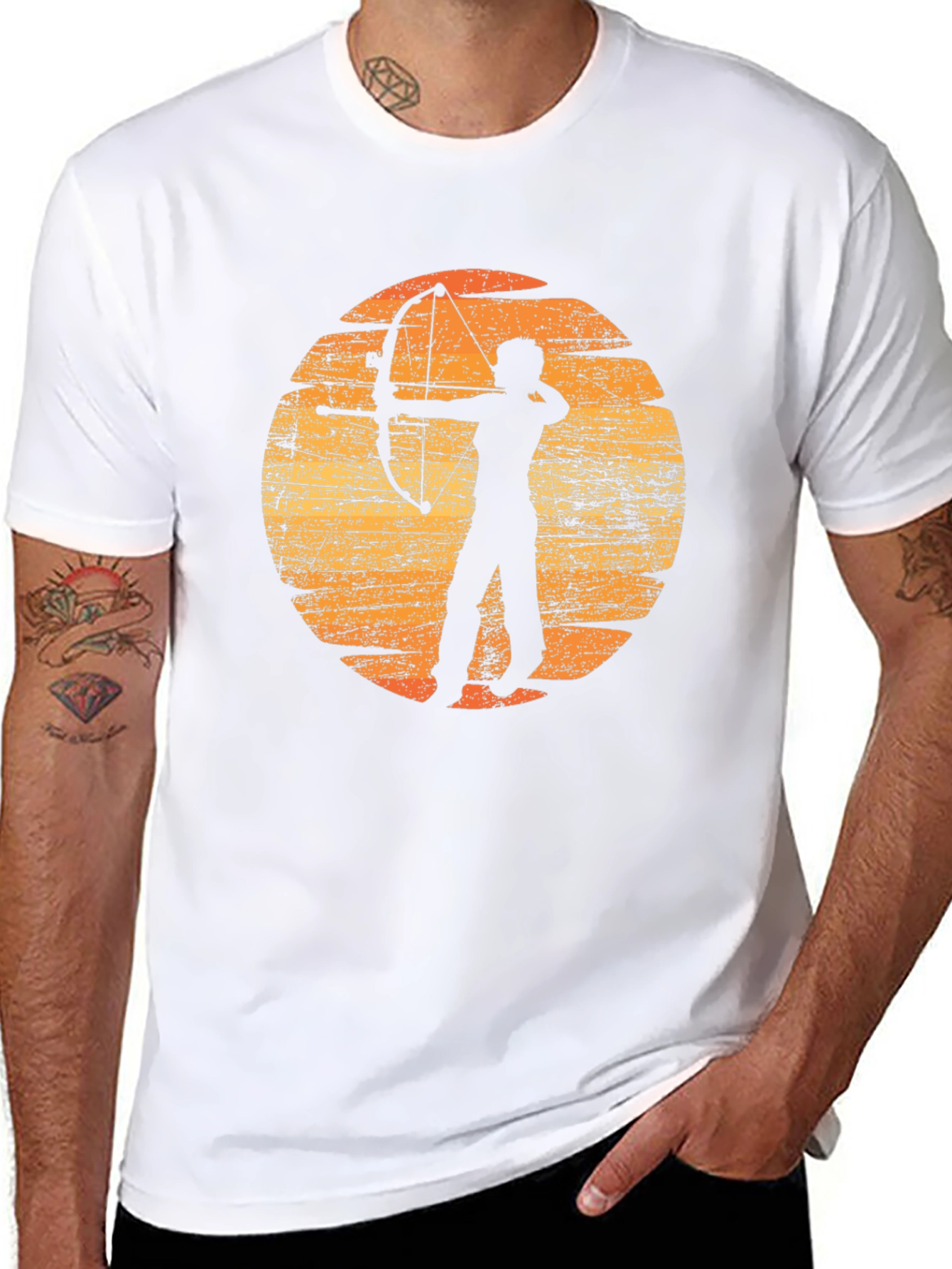 Archery Silhouette Graphic T-Shirt - Black