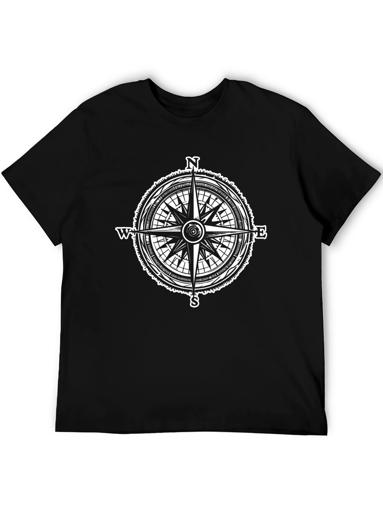 Compass Rose Graphic Tee - Black Unisex T-Shirt